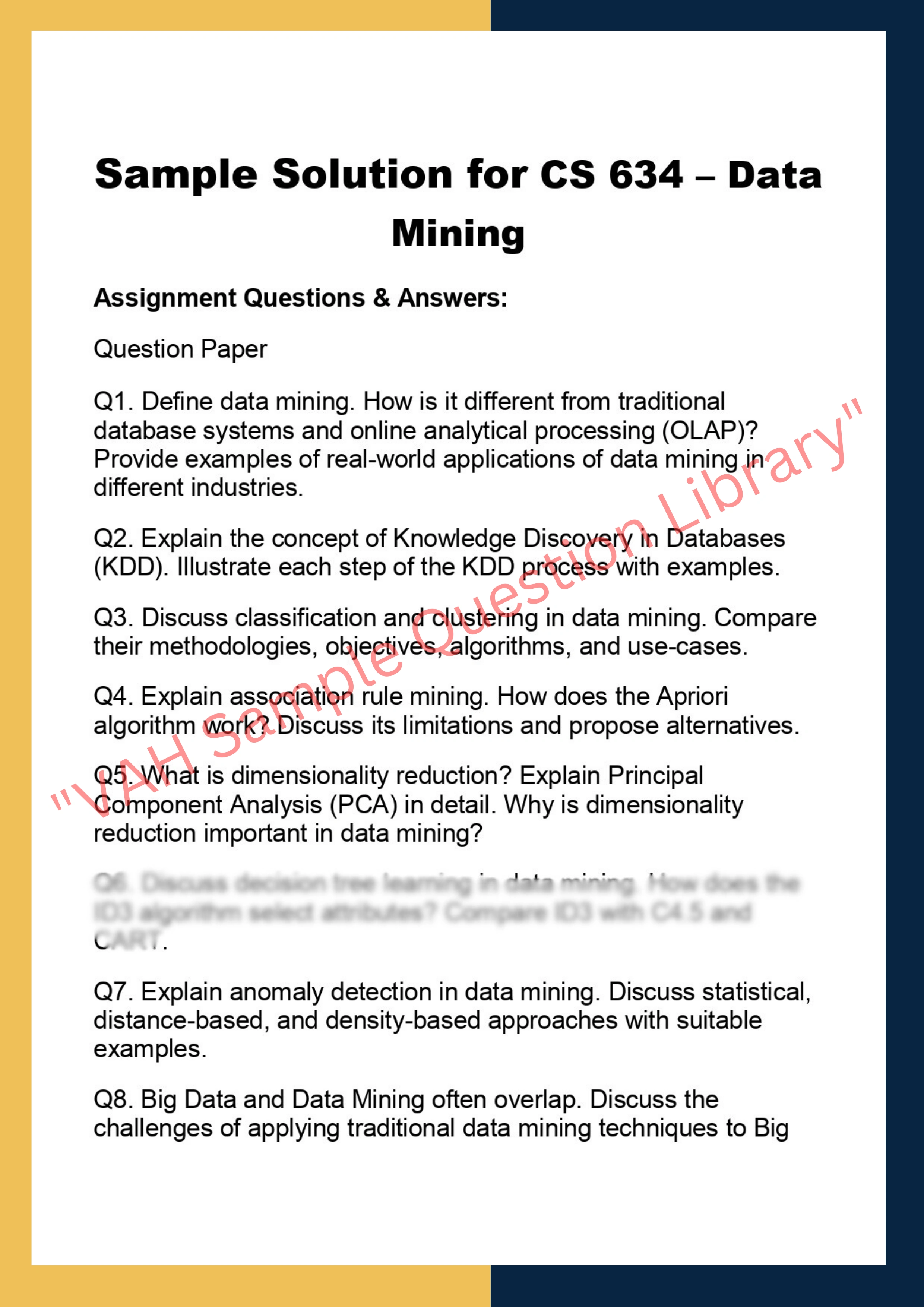 CS 634 – Data  Mining 0