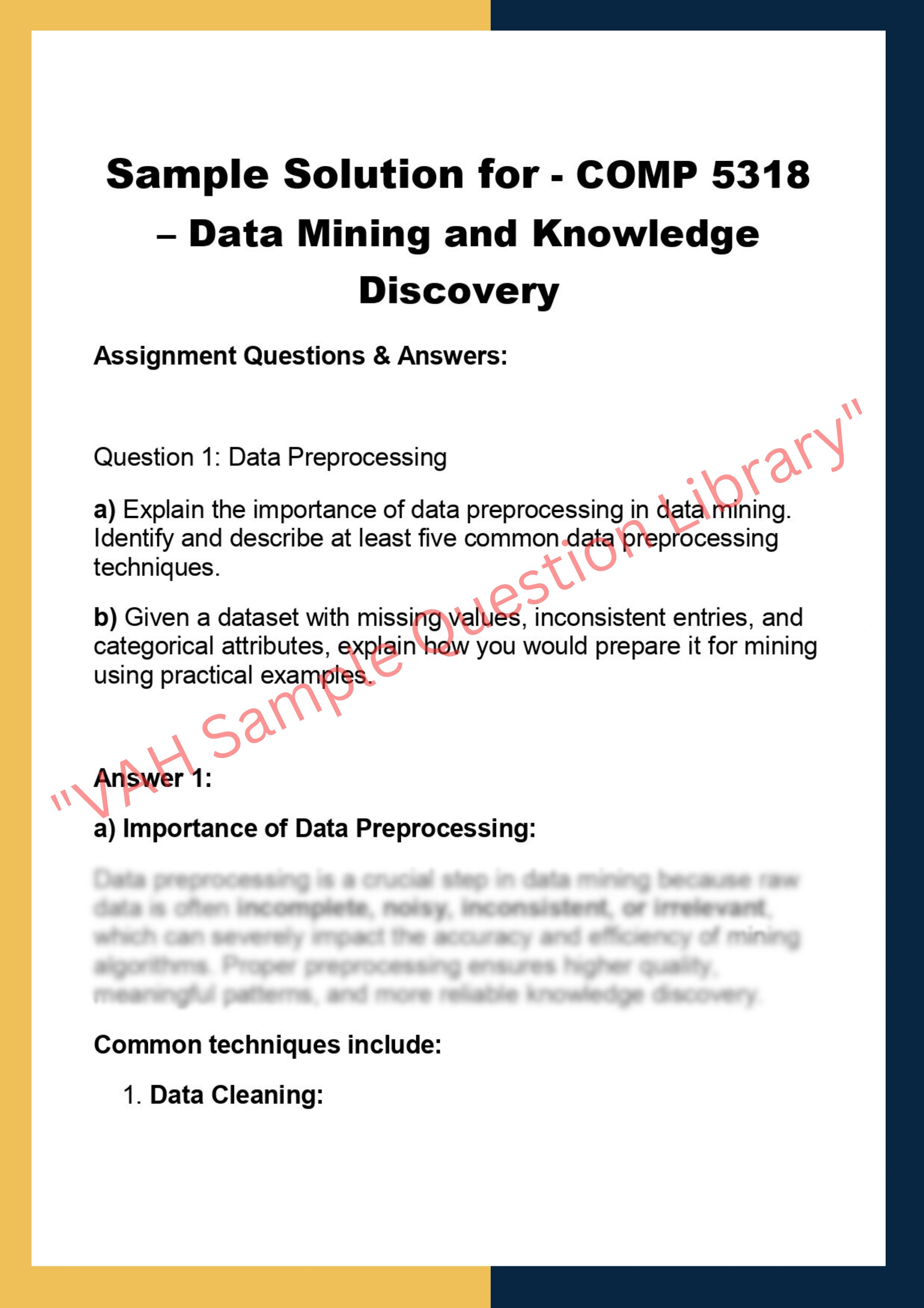 COMP 5318 – Data Mining and Knowledge  Discovery 0