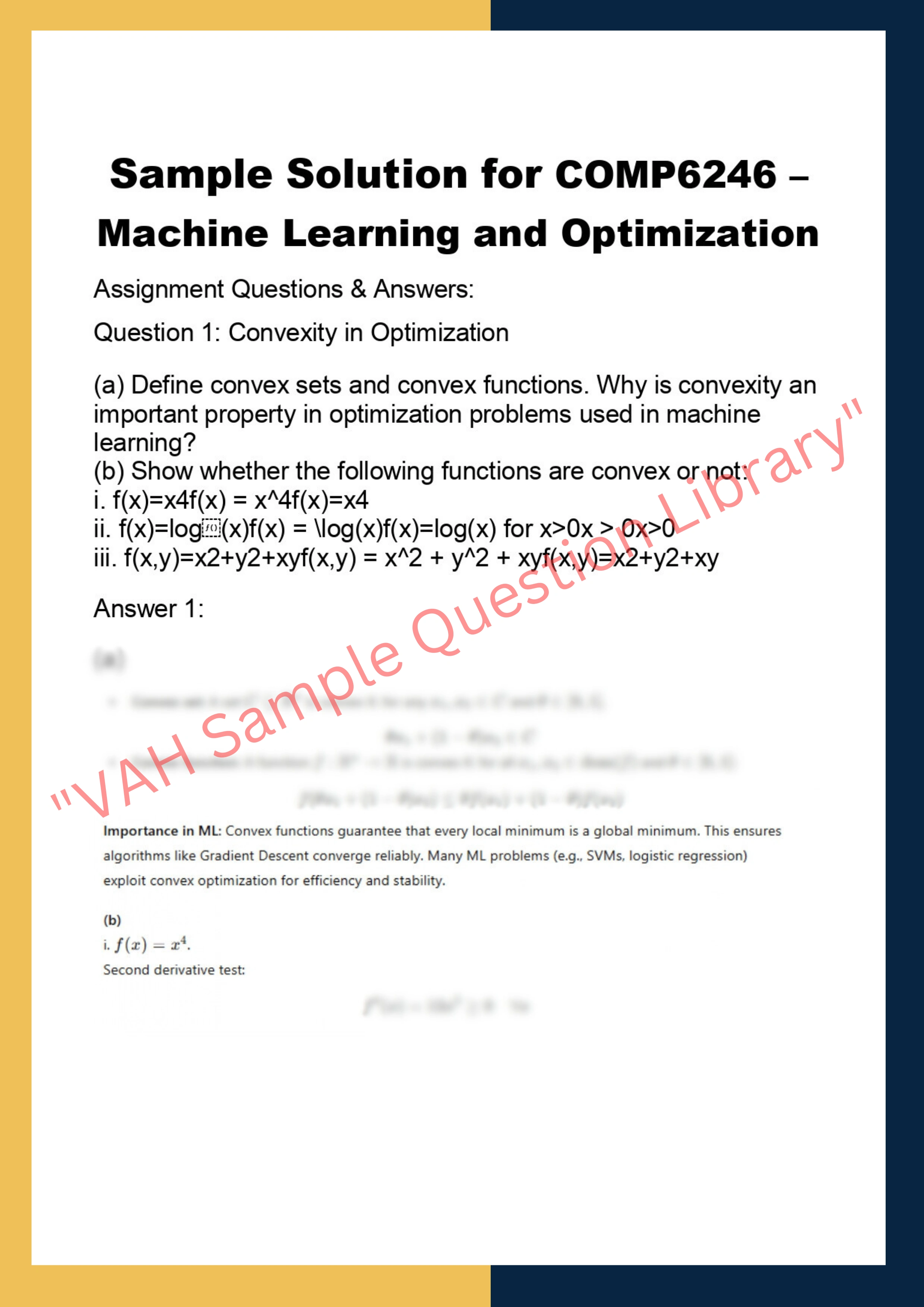 COMP6246 – Machine Learning and Optimization 0