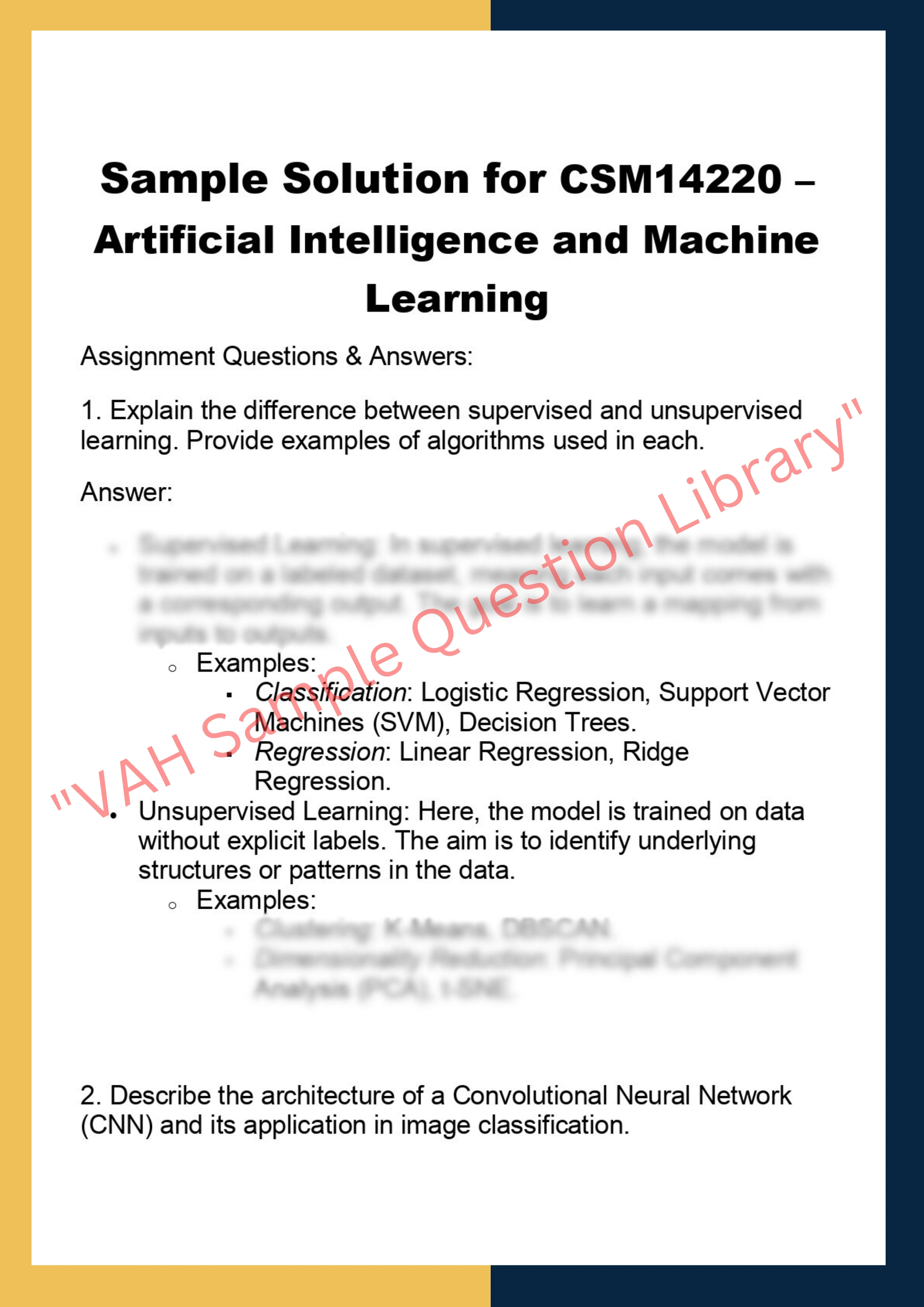 CSM14220 – Artificial Intelligence and Machine  Learning 0