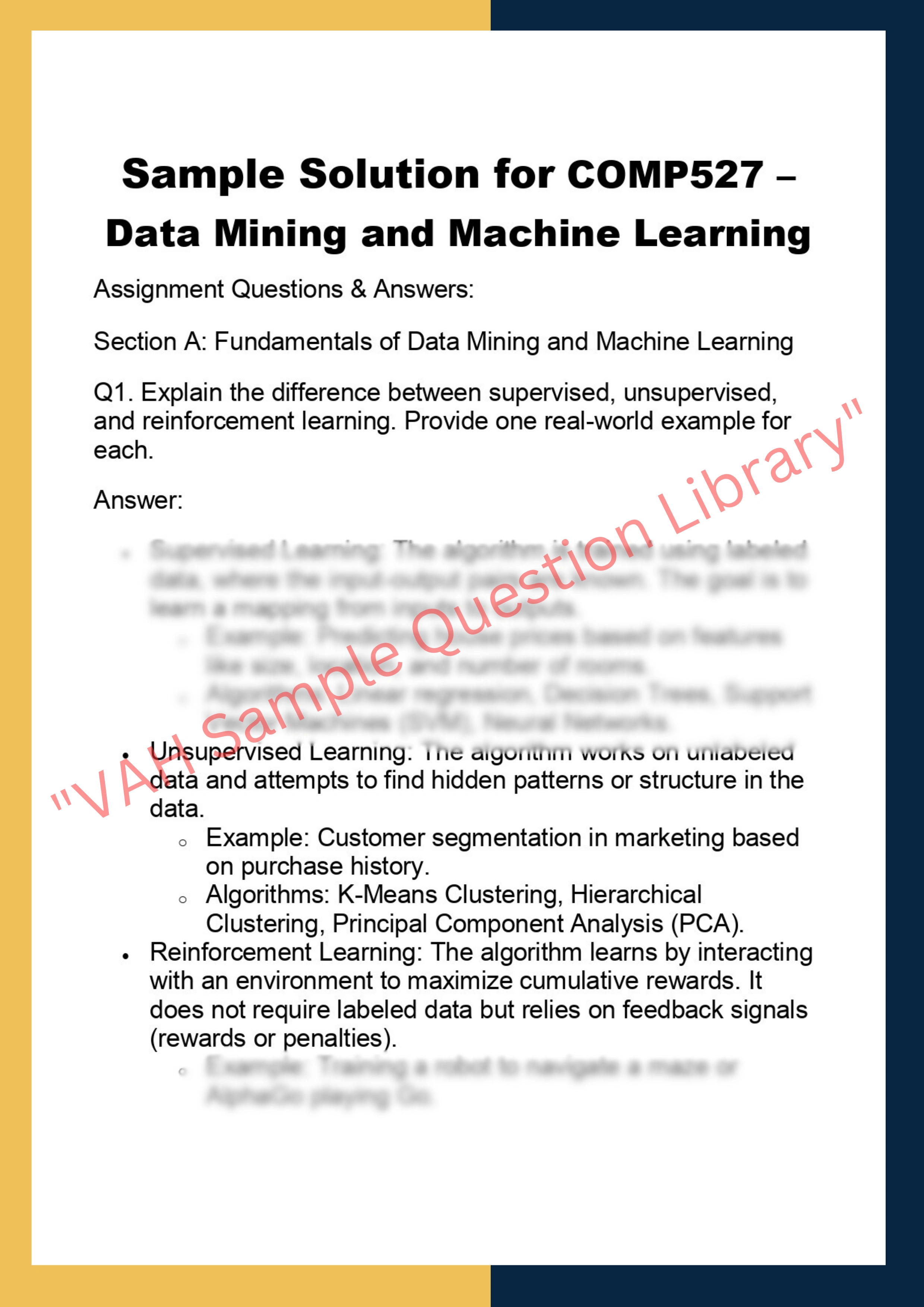 COMP527 – Data Mining and Machine Learning 0