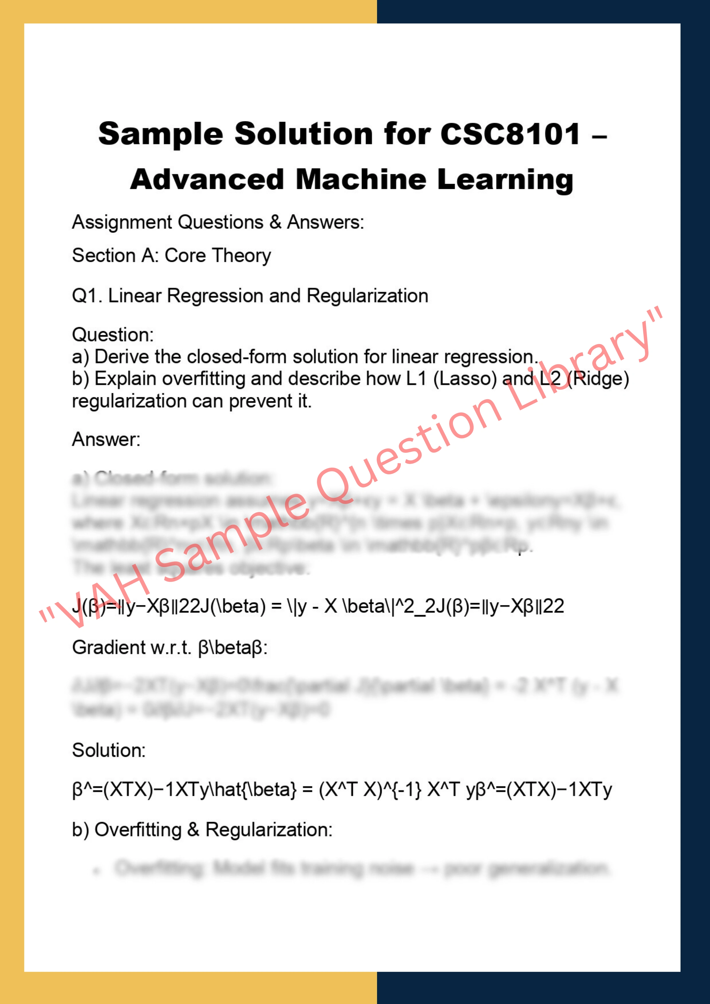CSC8101 – Advanced Machine Learning 0