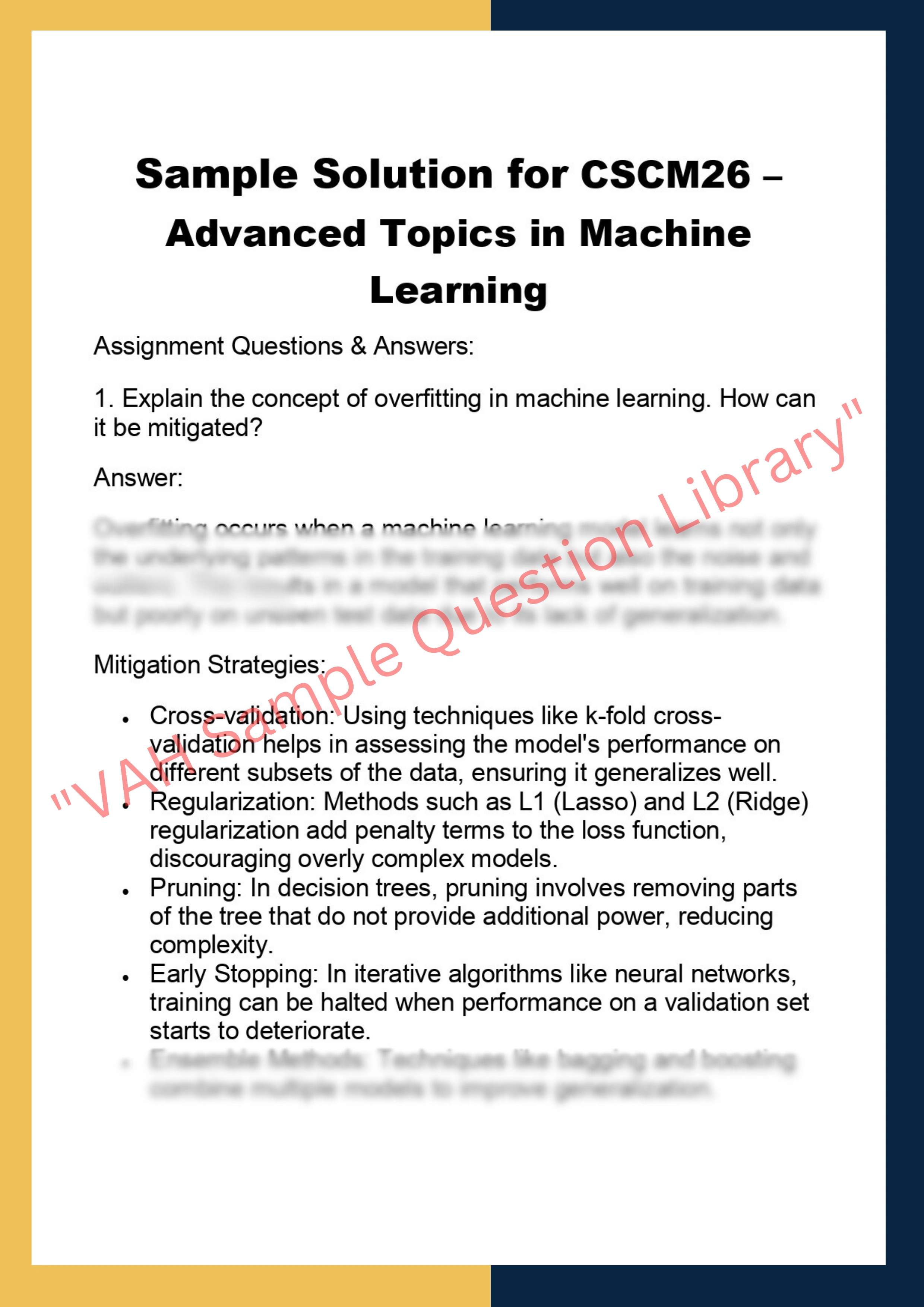 CSCM26 – Advanced Topics in Machine  Learning 0