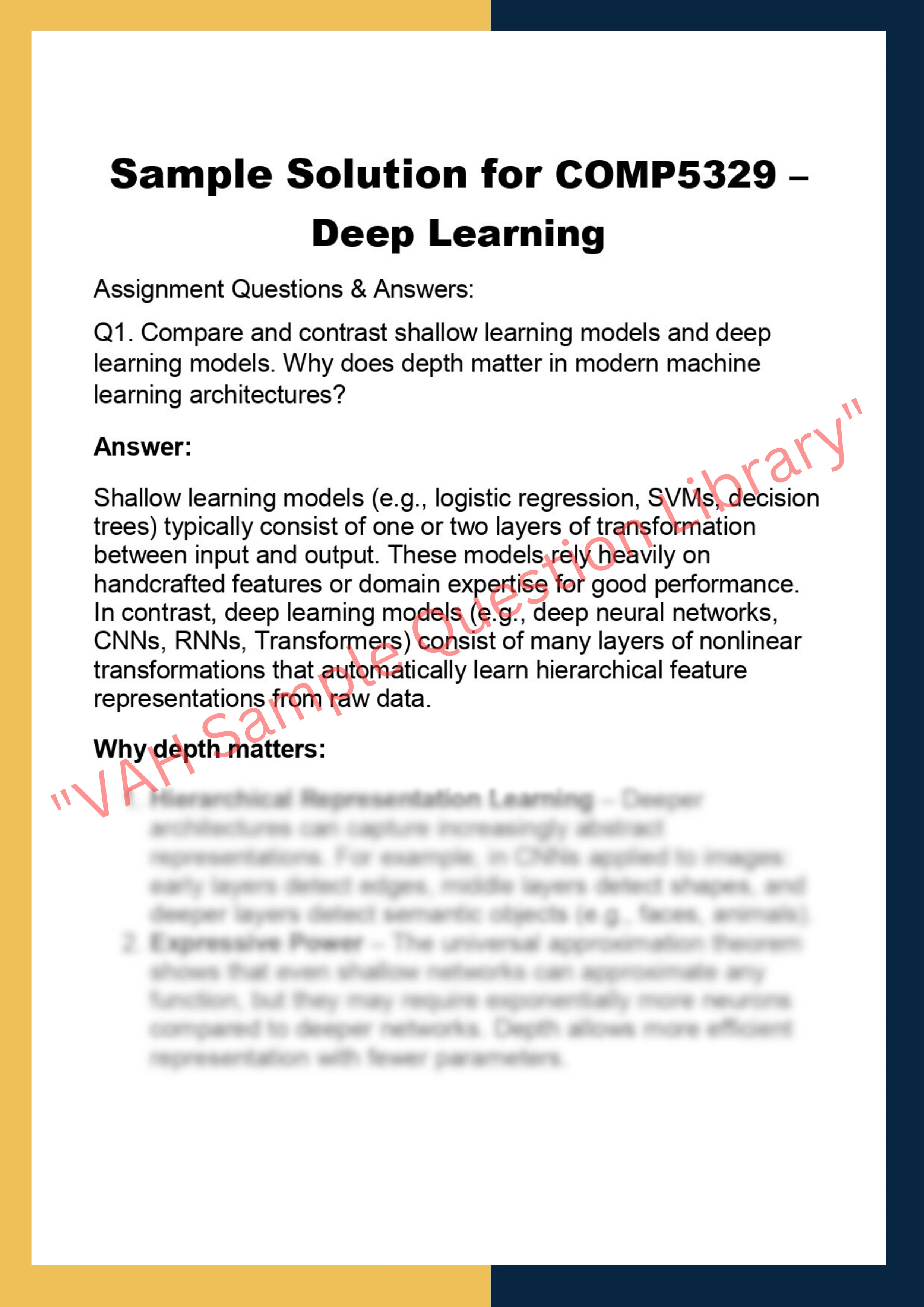 COMP5329 –  Deep Learning 0