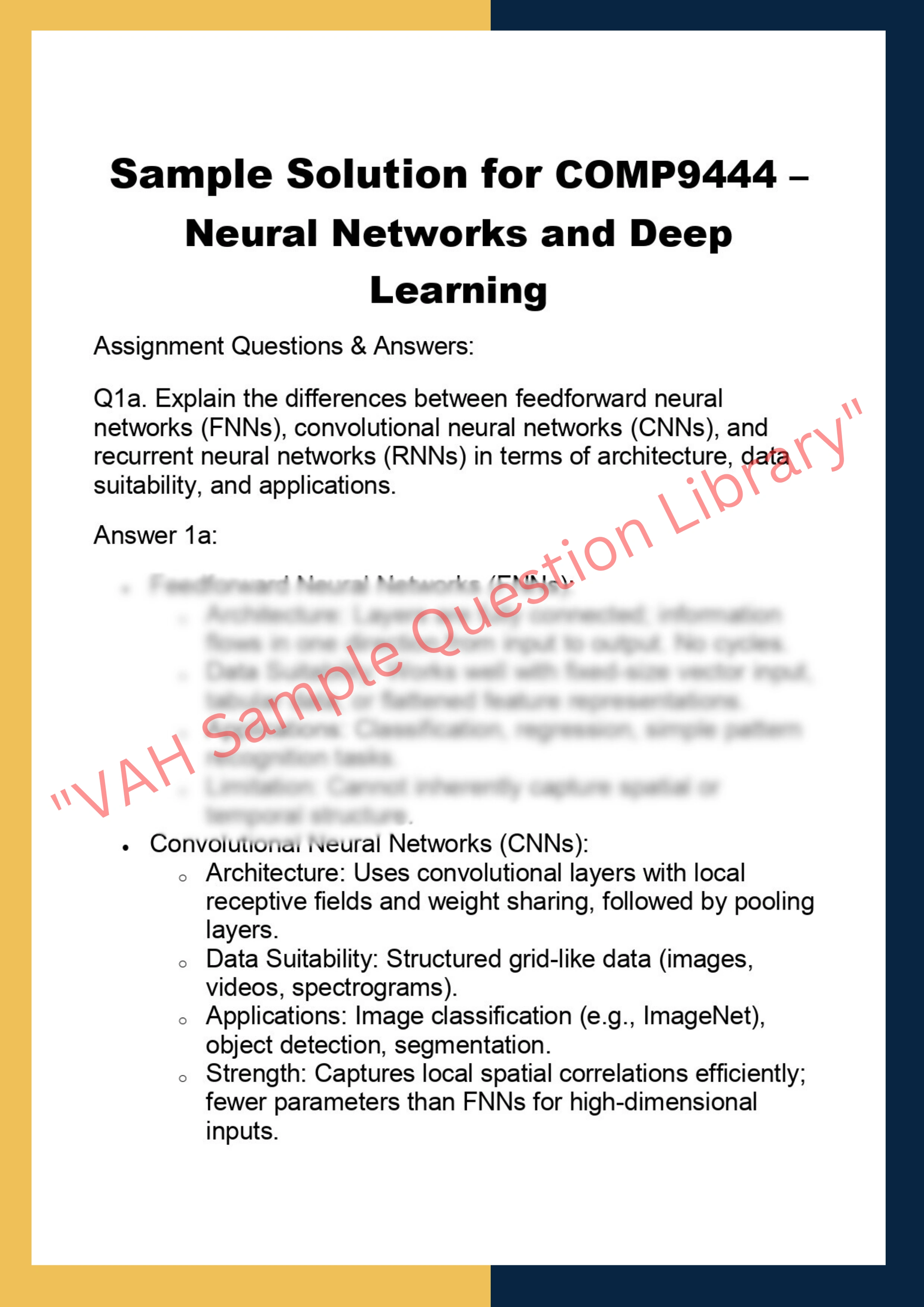 COMP9444 – Neural Networks and Deep  Learning 0
