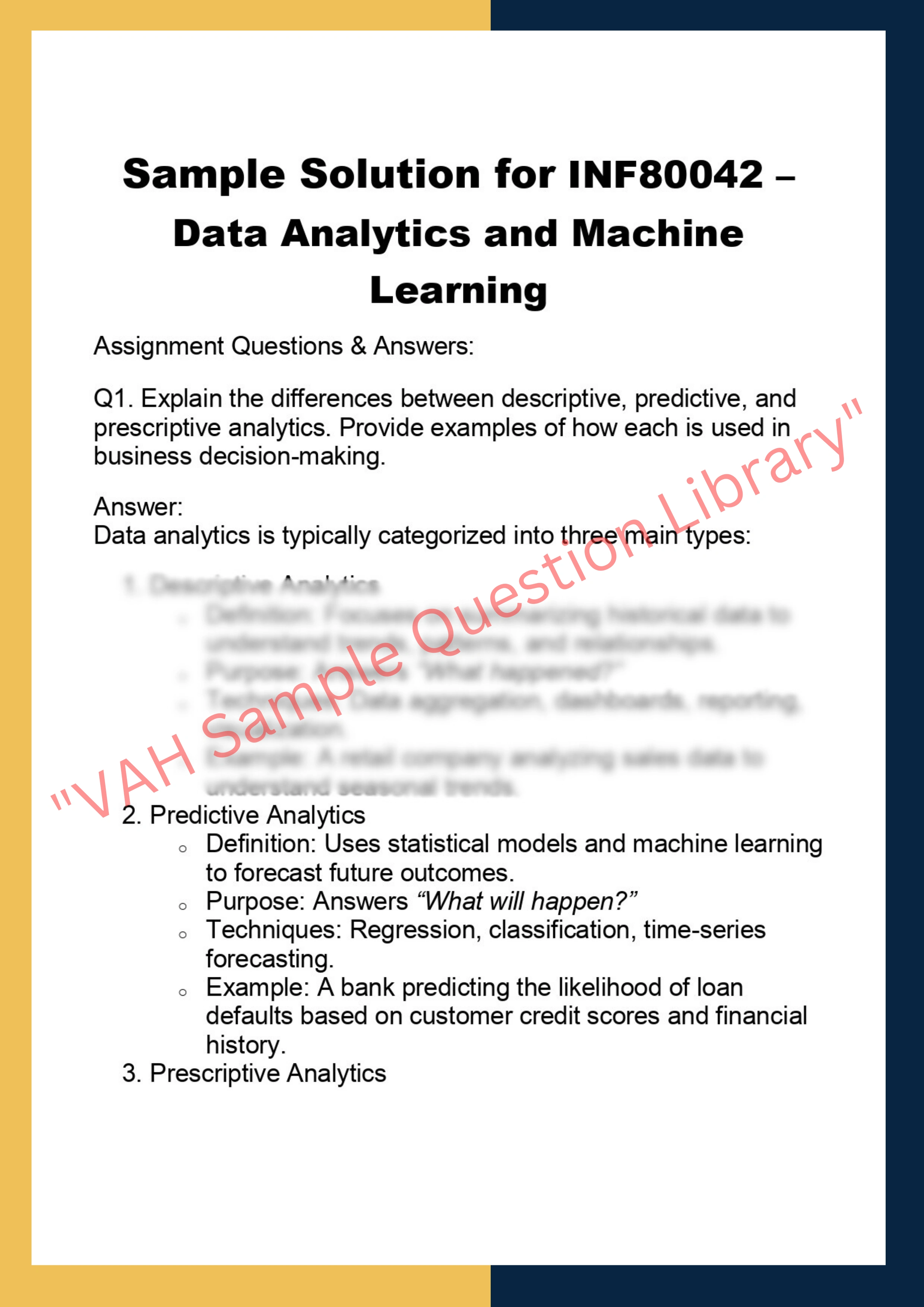 INF80042 – Data Analytics and Machine  Learning 0