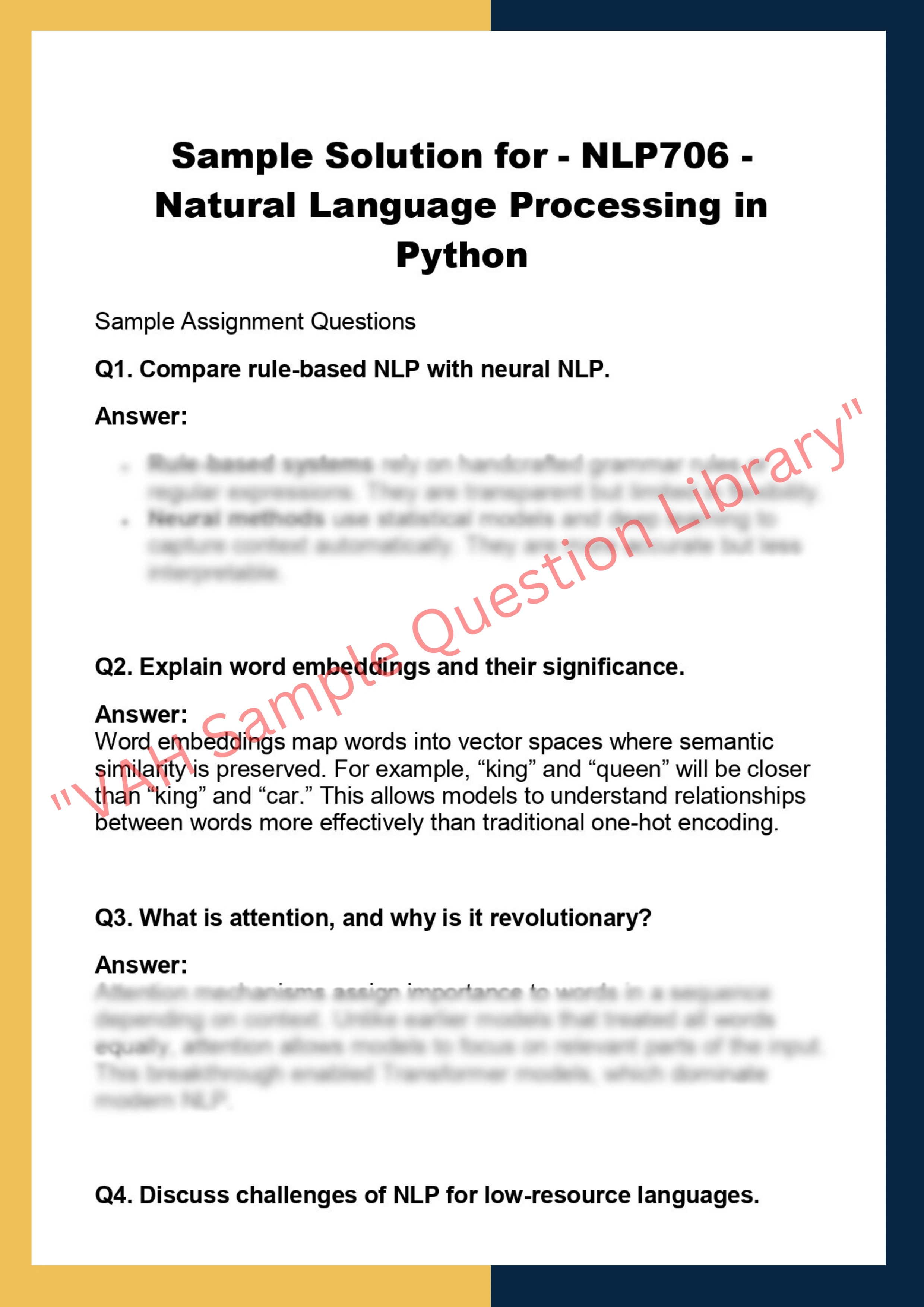 NLP706 - Natural Language Processing in  Python 0