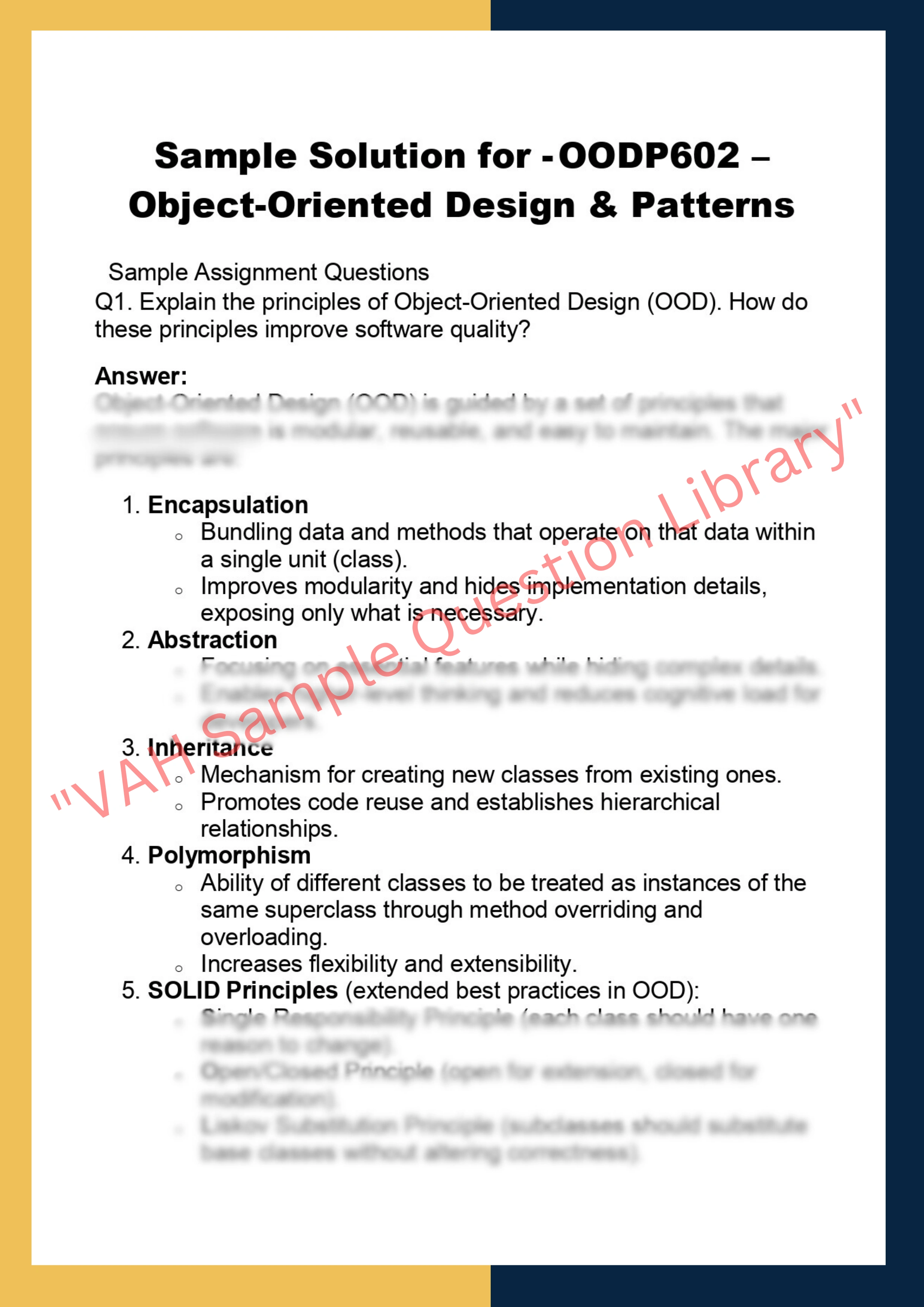 OODP602 – Object-Oriented Design & Patterns 0
