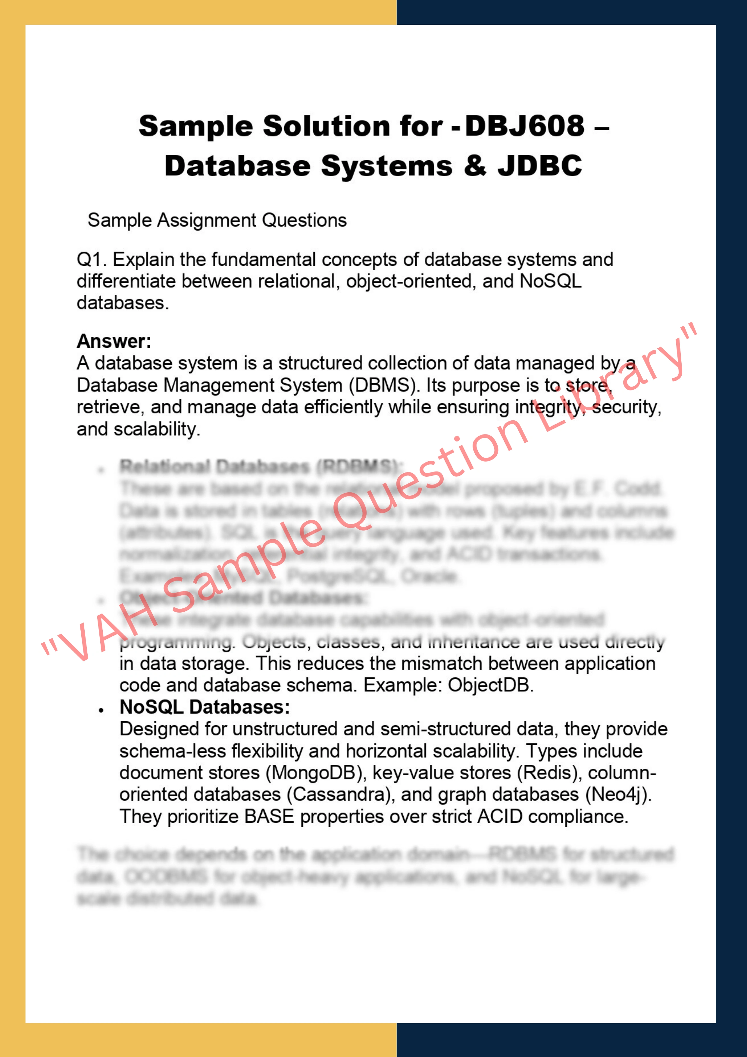 DBJ608 – Database Systems & JDBC 0