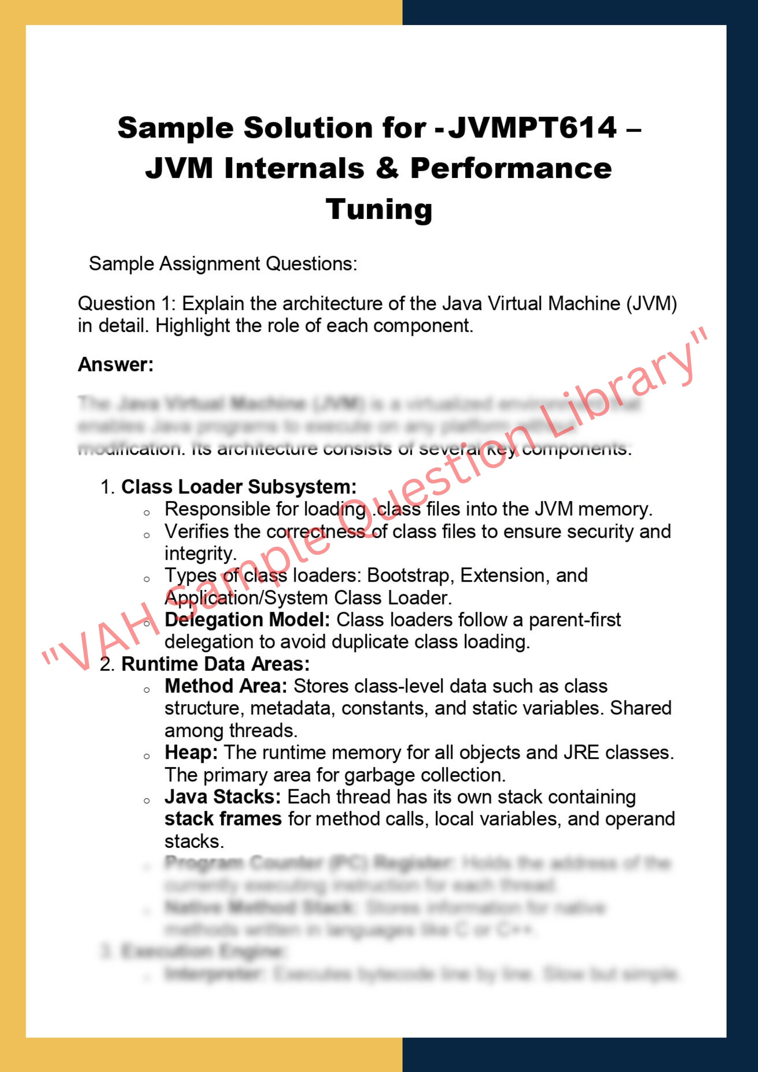 JVMPT614 – JVM Internals & Performance  Tuning 0