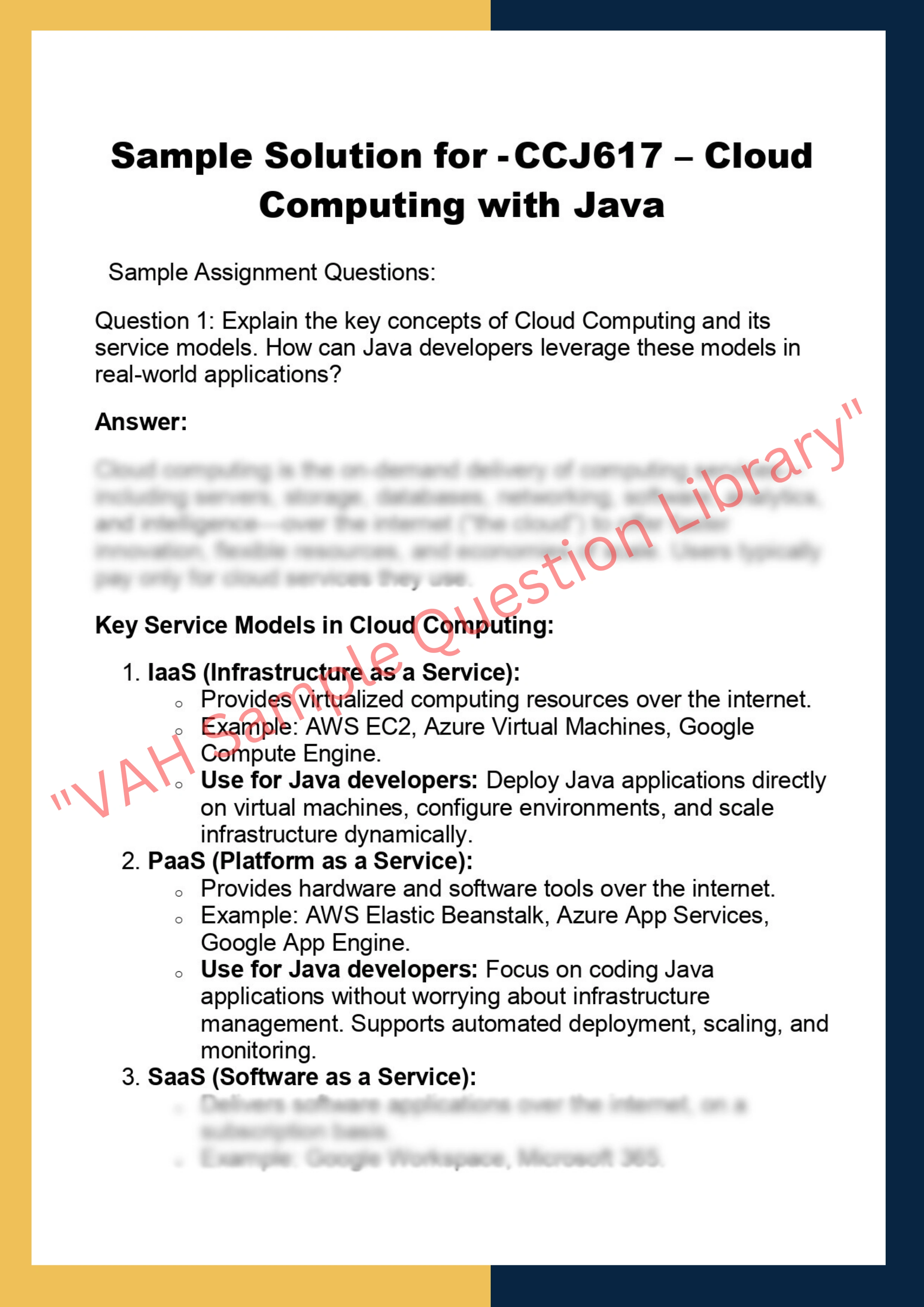 CCJ617 – Cloud  Computing with Java 0