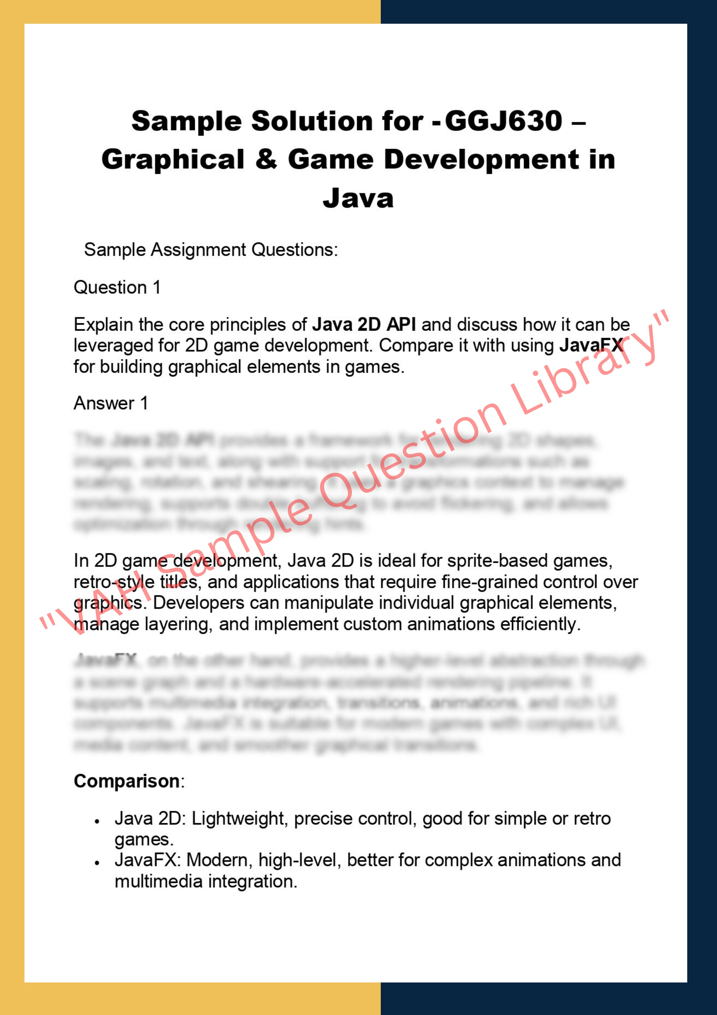GGJ630 – Graphical & Game Development in  Java 0