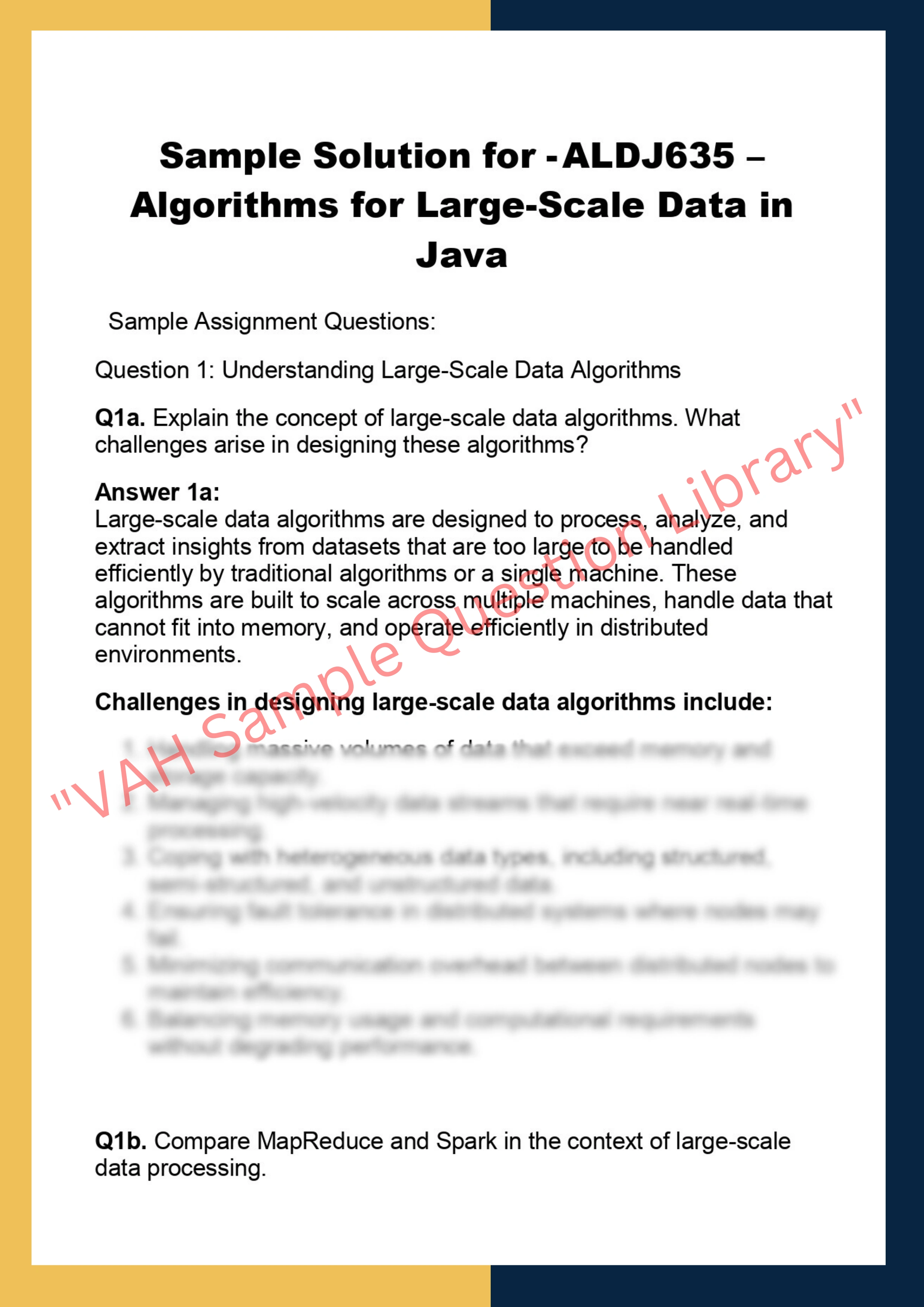 ALDJ635 – Algorithms for Large-Scale Data in  Java 0
