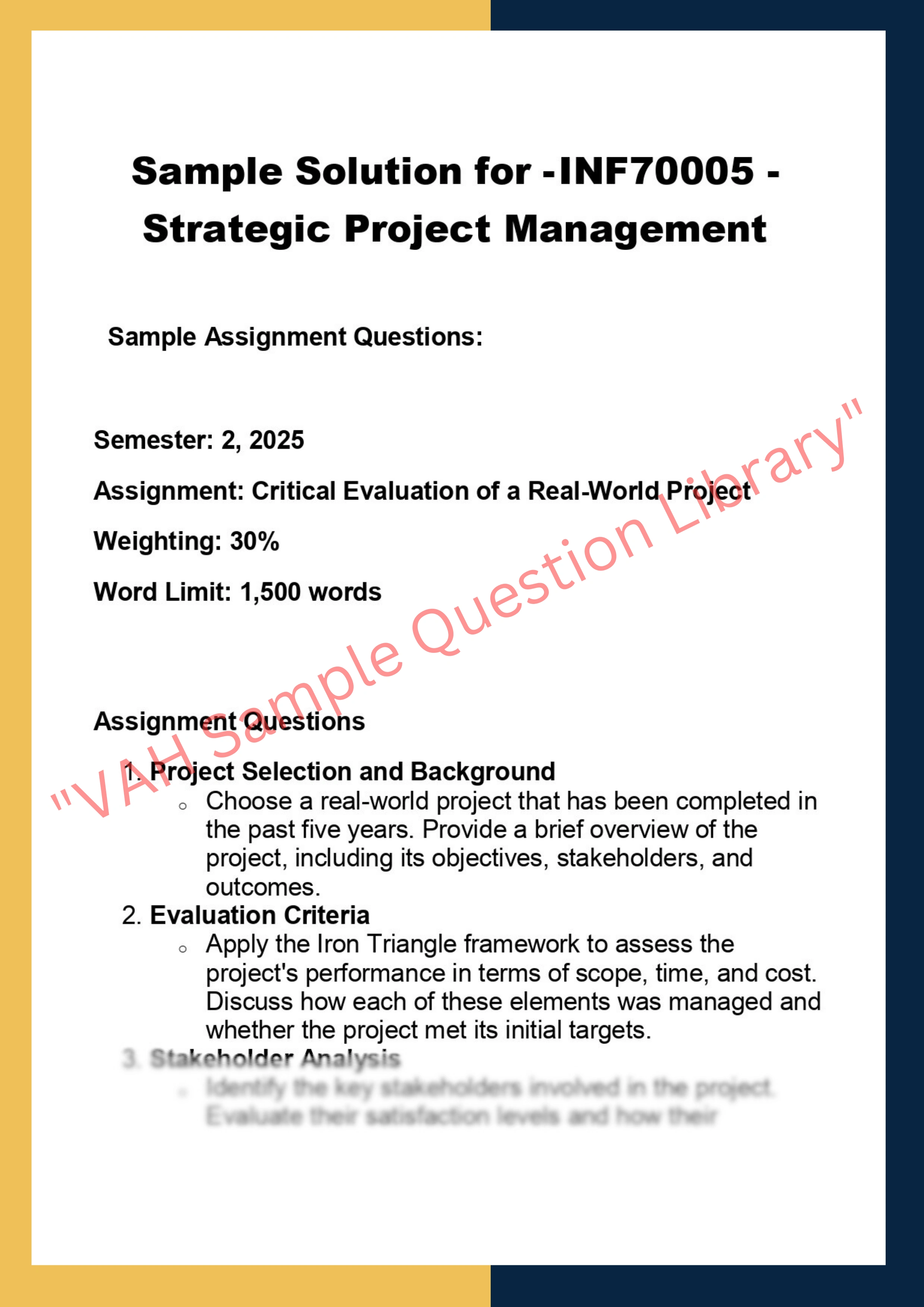INF70005 - Strategic Project Management 0
