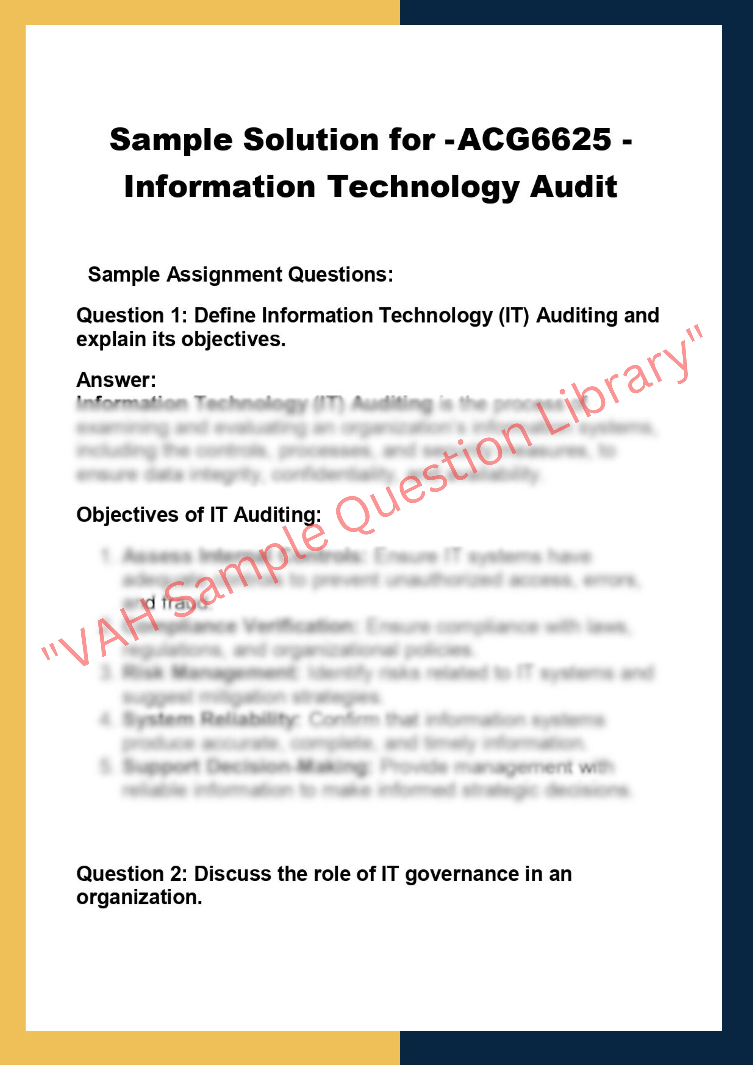 ACG6625 - Information Technology Audit 0