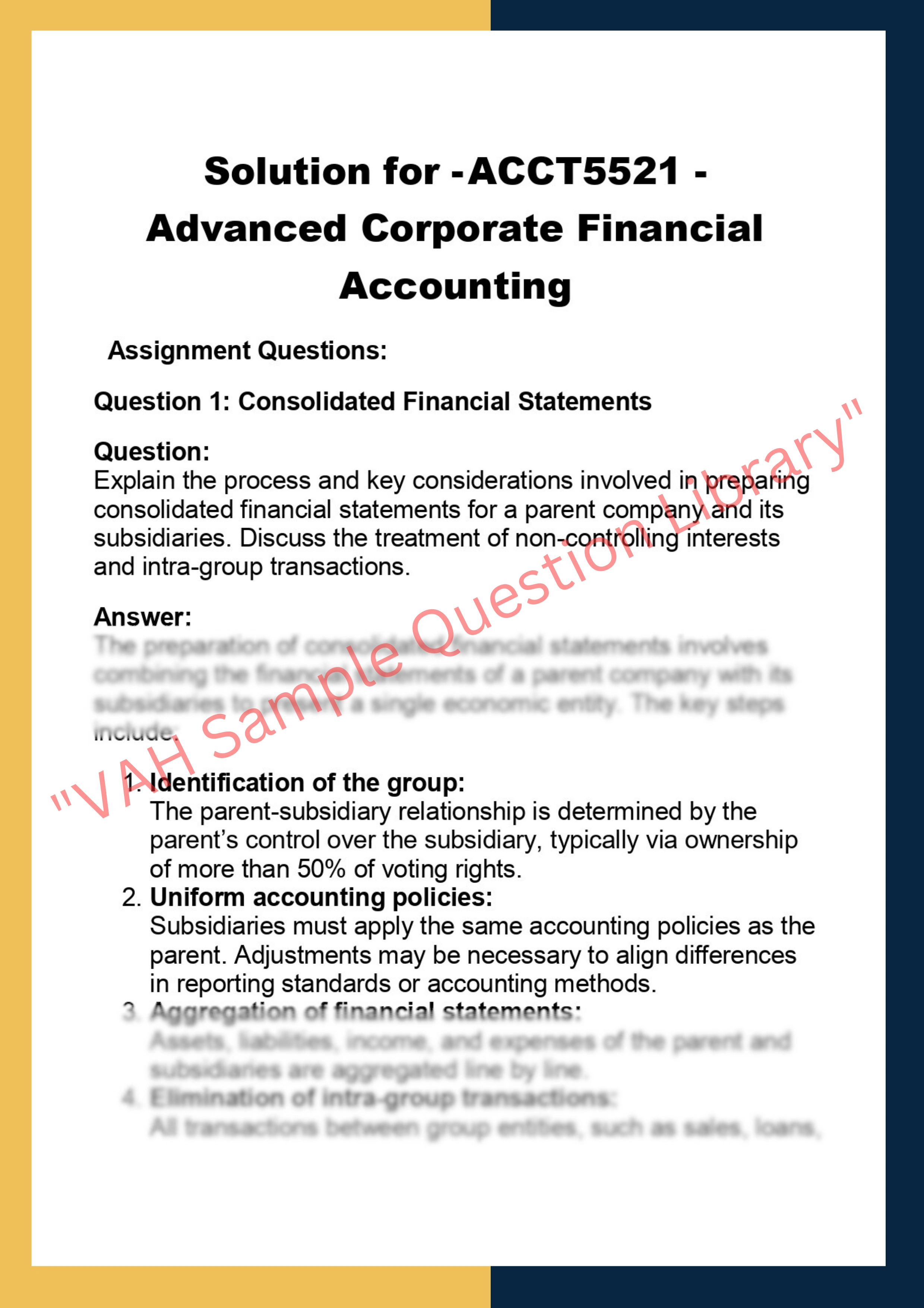 ACCT5521 - Advanced Corporate Financial  Accounting 0