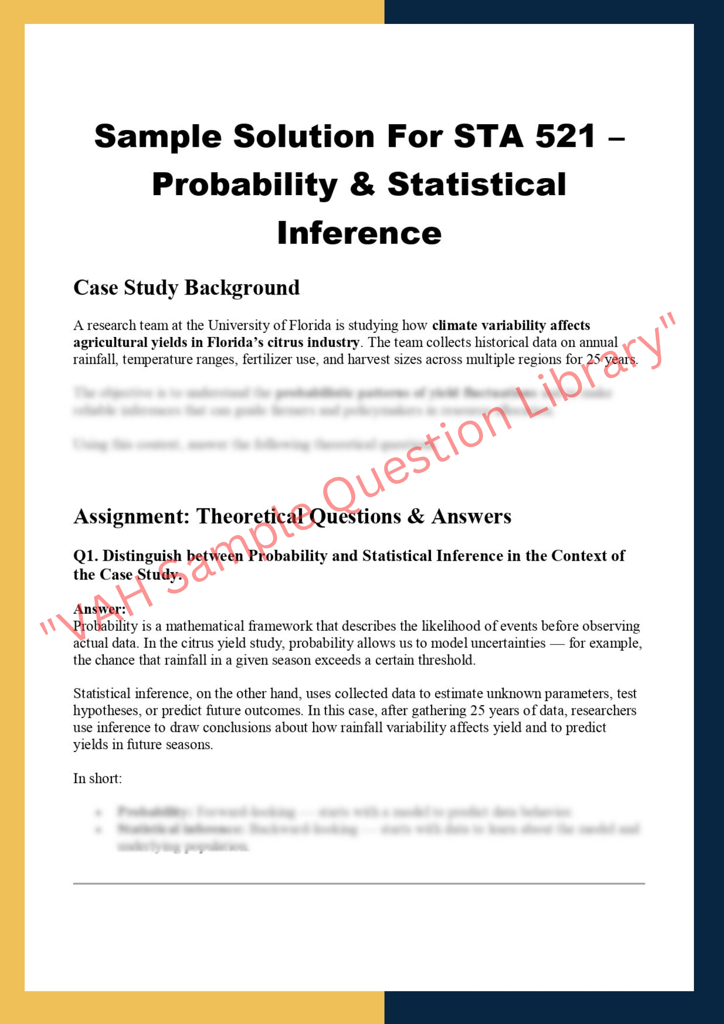 STA 521 – Probability & Statistical  Inference 0