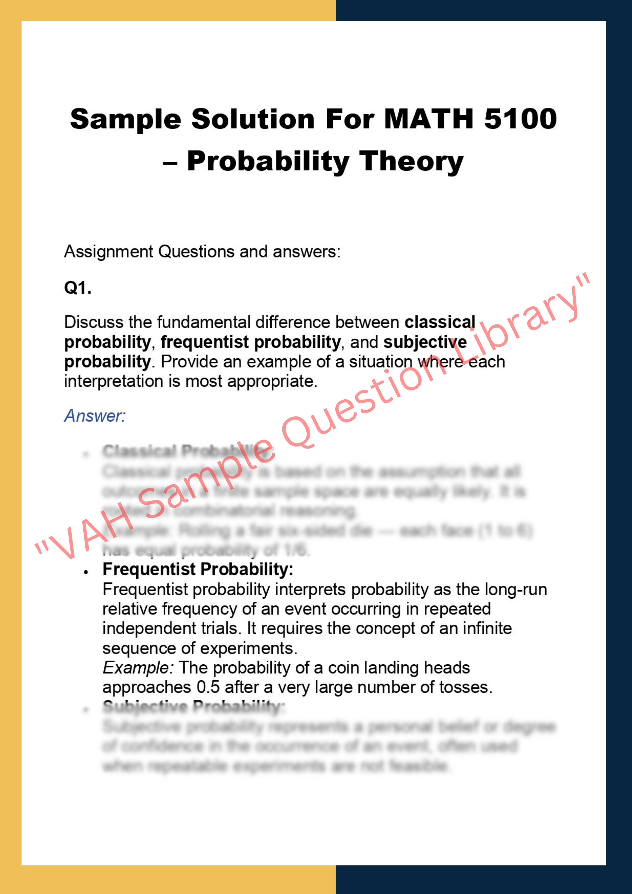 MATH 5100  – Probability Theory 0