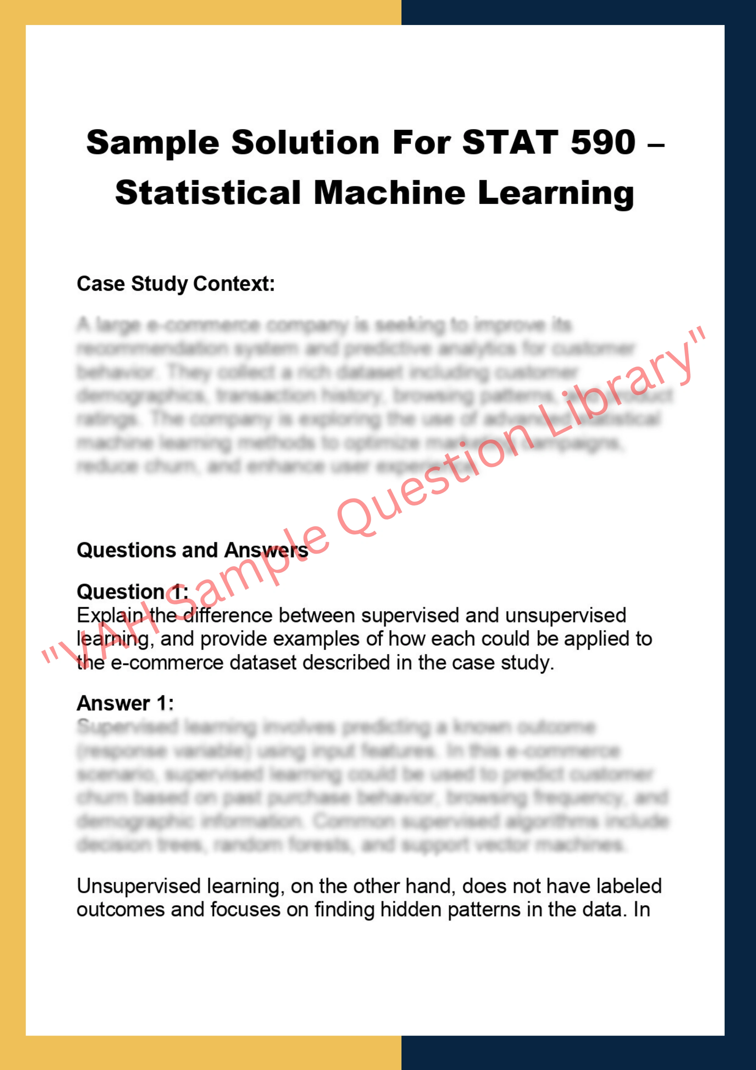 STAT 590 – Statistical Machine Learning 0