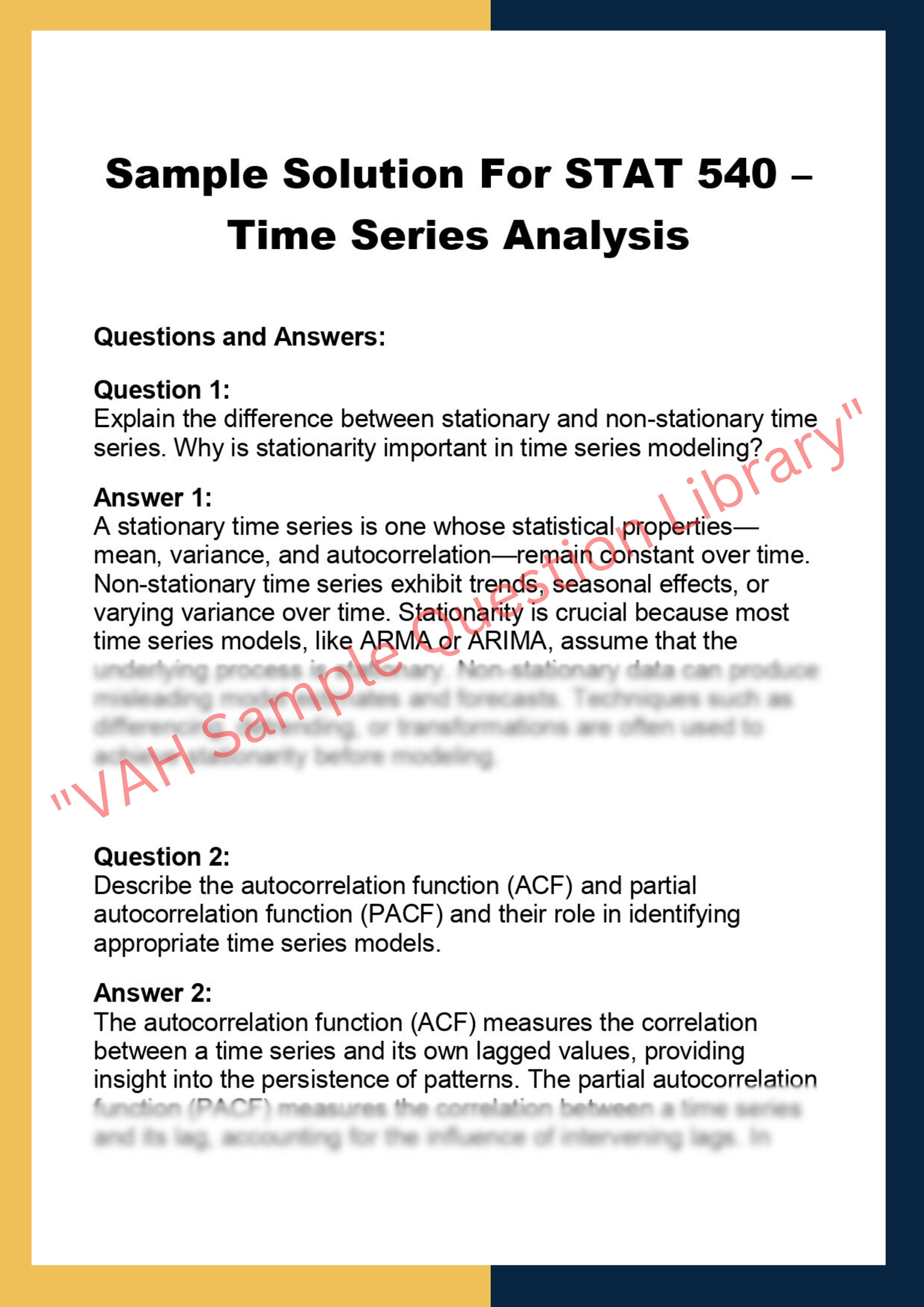 STAT 540 –  Time Series Analysis 0