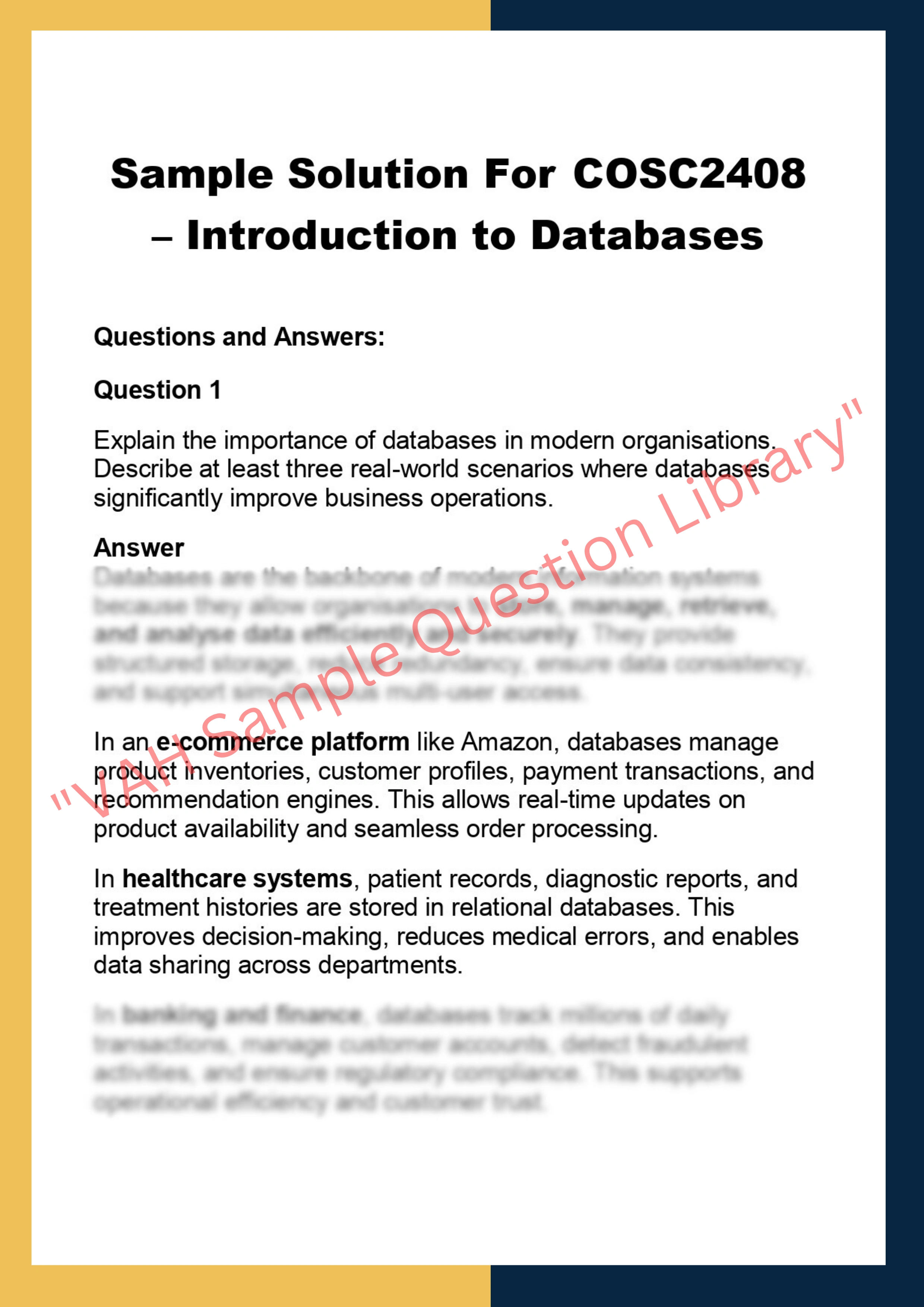 COSC2408 – Introduction to Databases 0