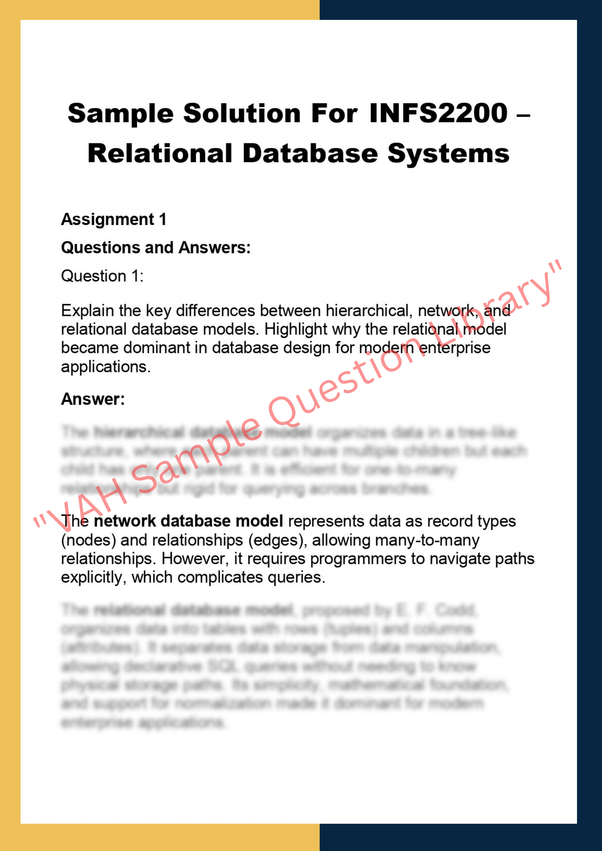 INFS2200 – Relational Database Systems 0