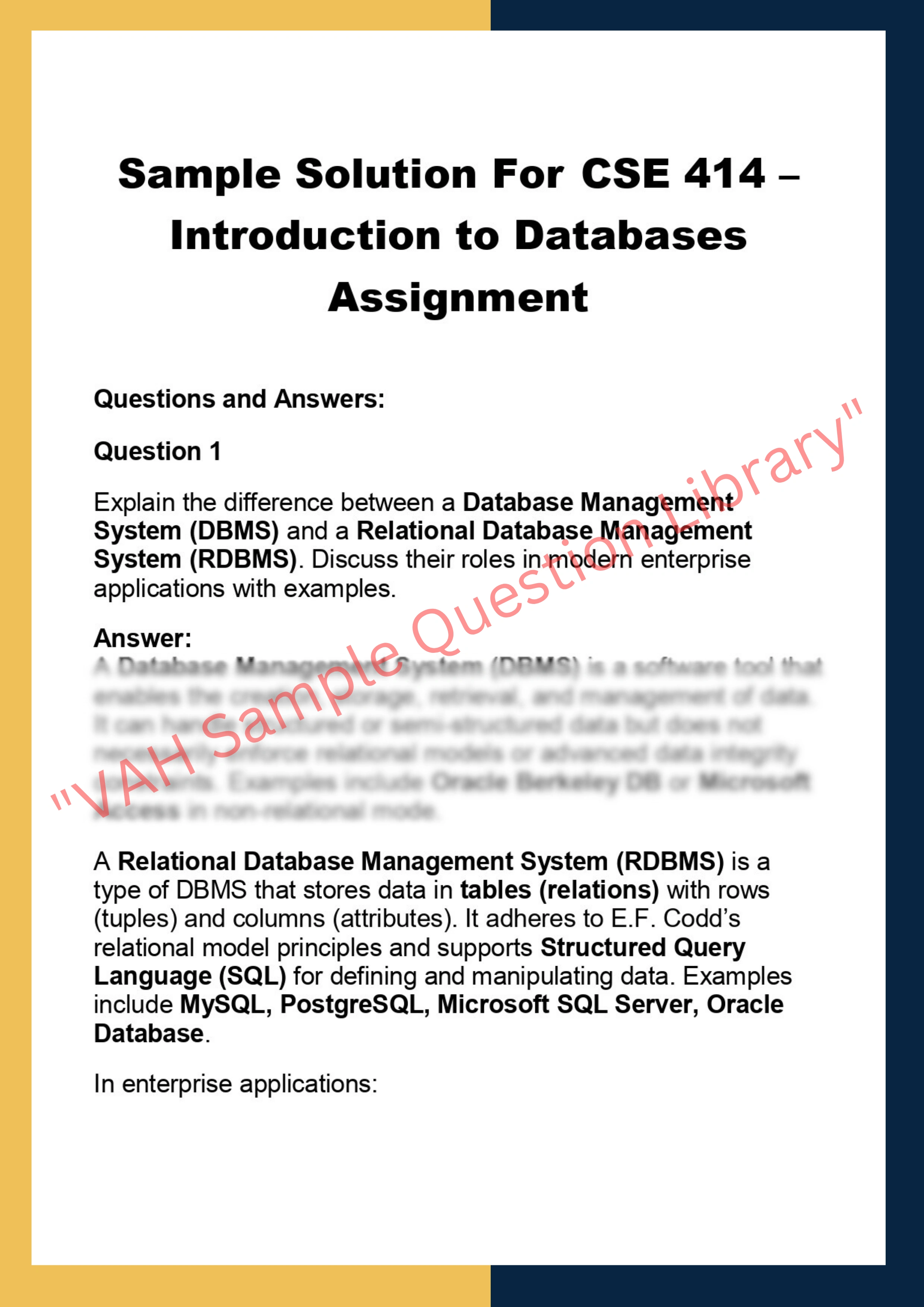 CSE 414 – Introduction to Databases  Assignment 0