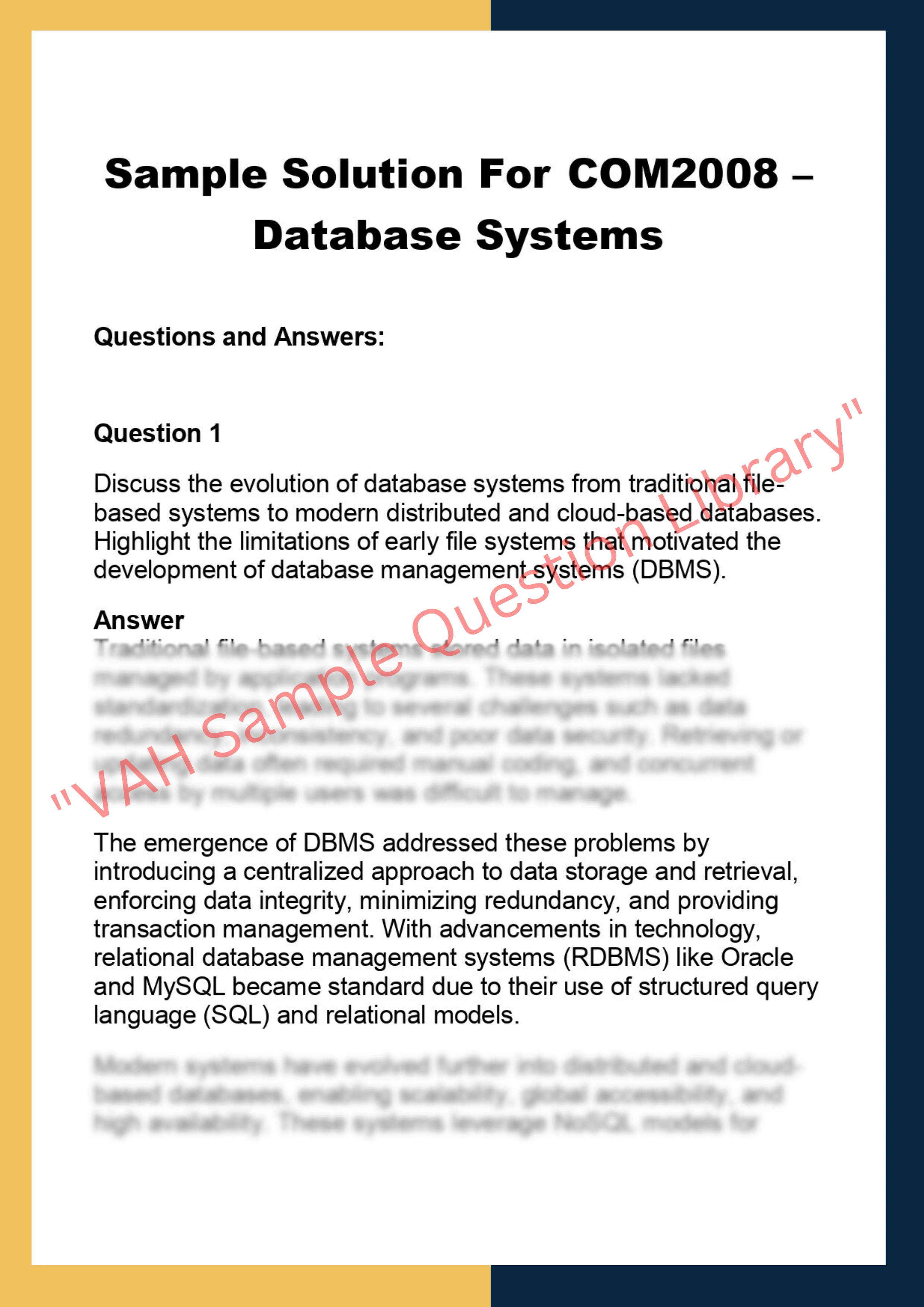 COM2008 –  Database Systems 0