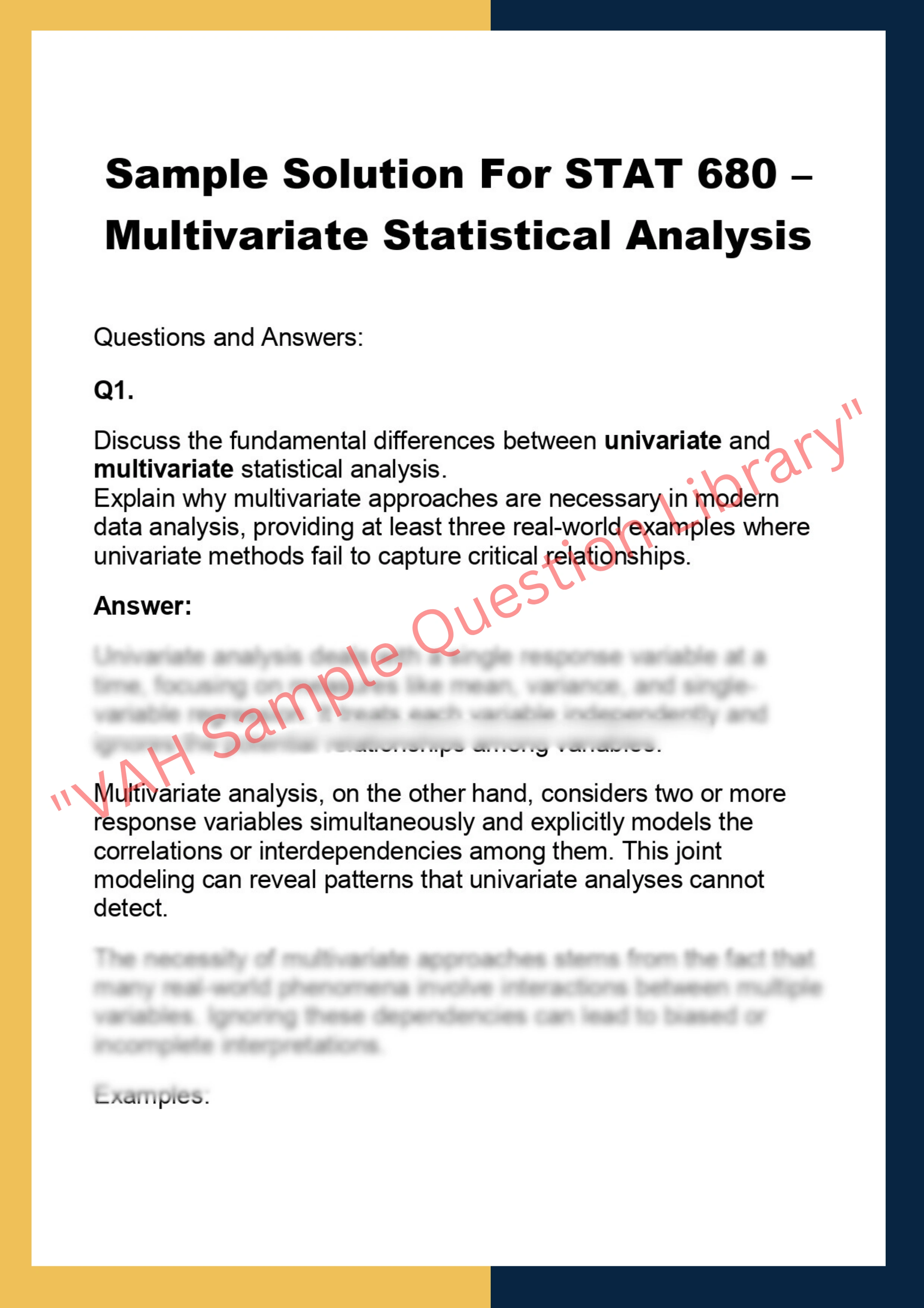 STAT 680 – Multivariate Statistical Analysis 0