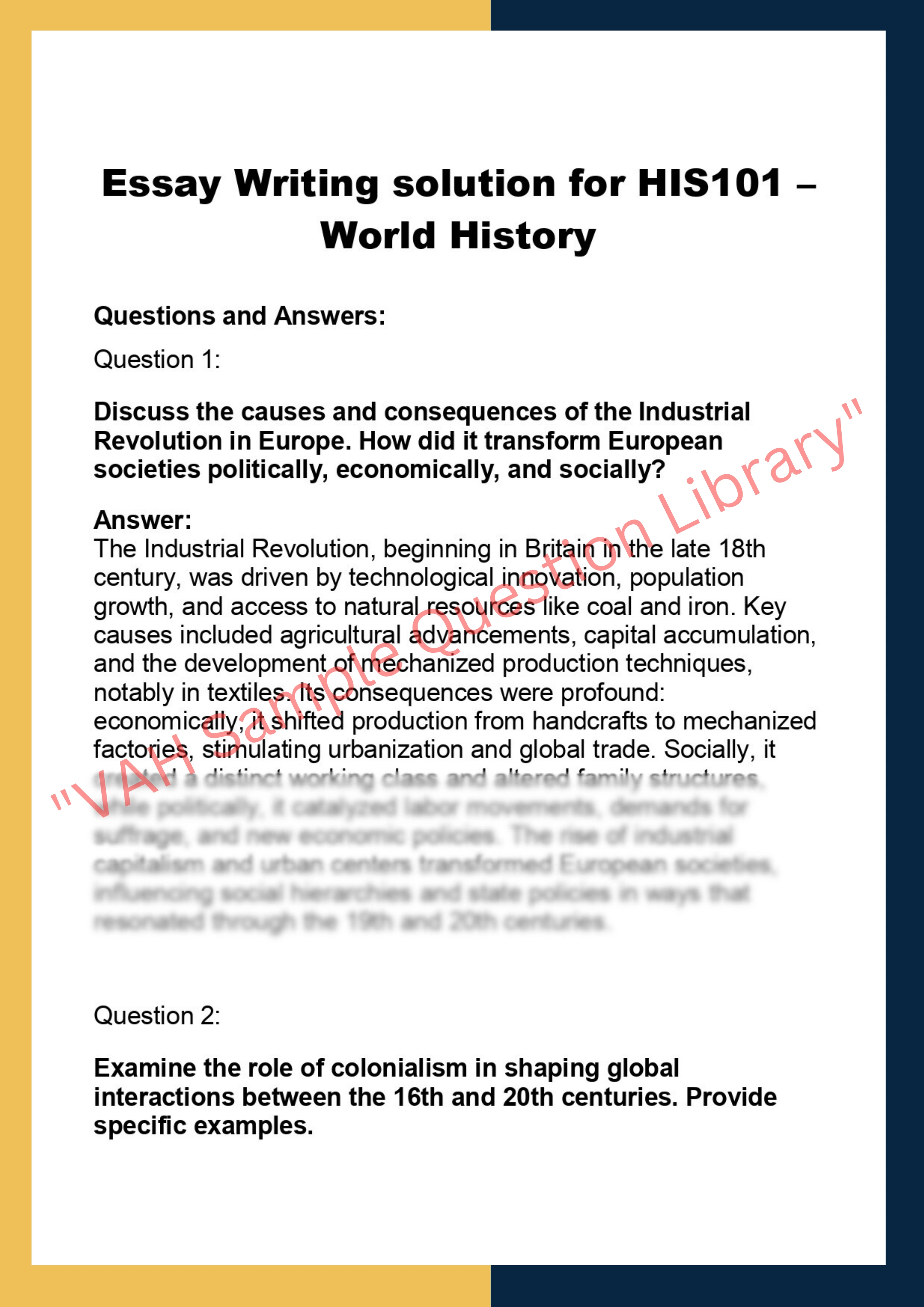 HIS101 –  World History 0