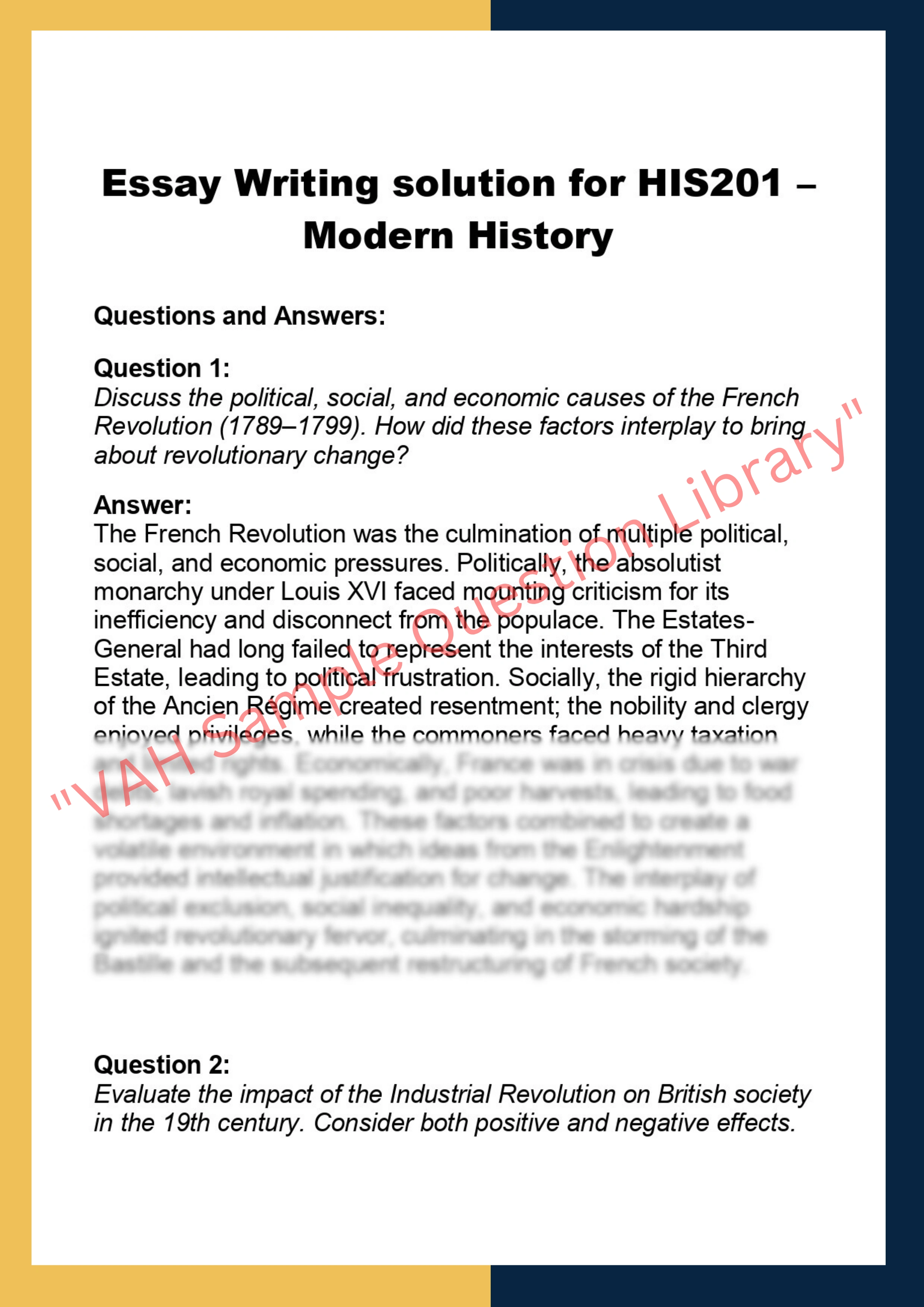 HIS201 –  Modern History 0