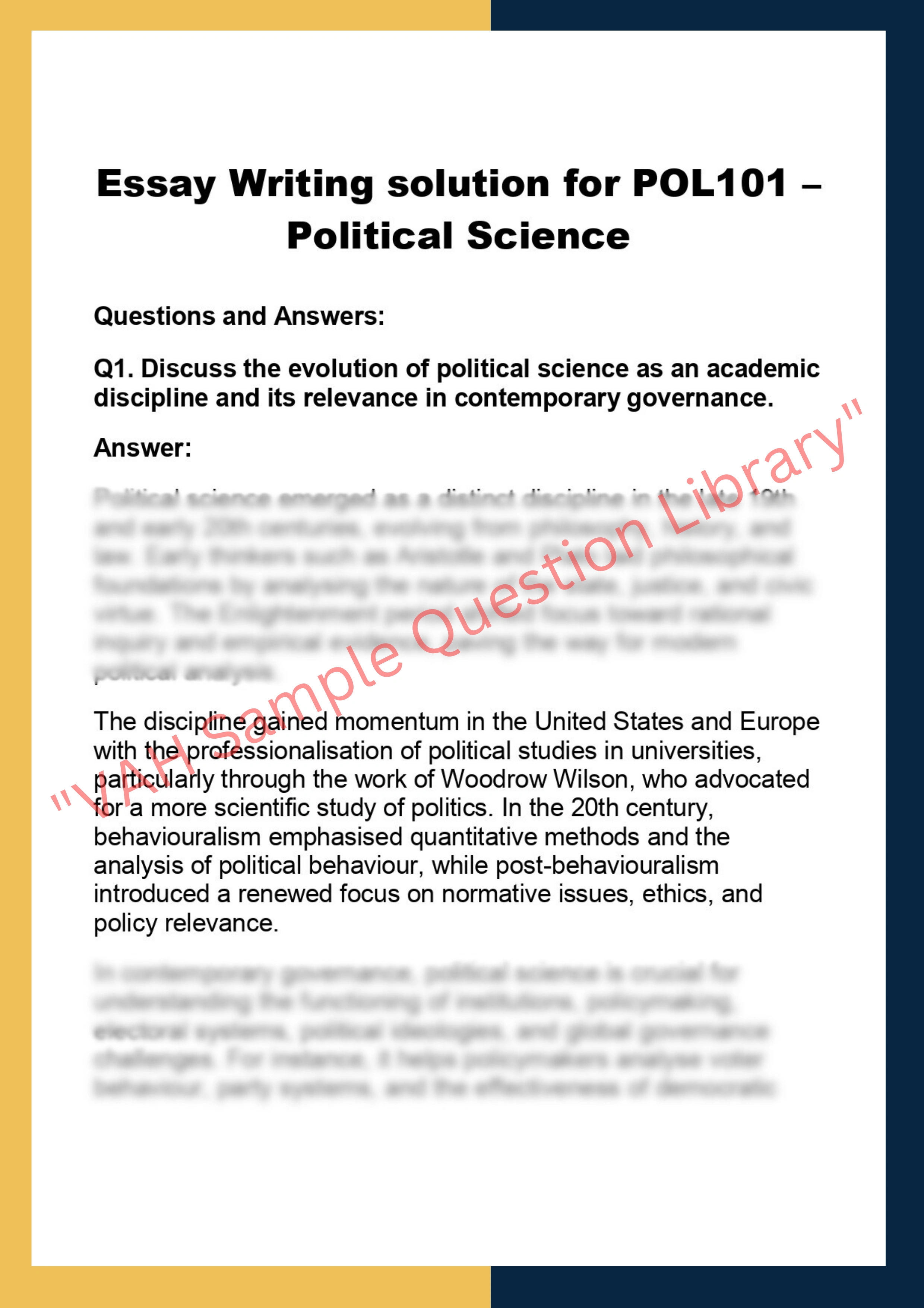 POL101 –  Political Science 0