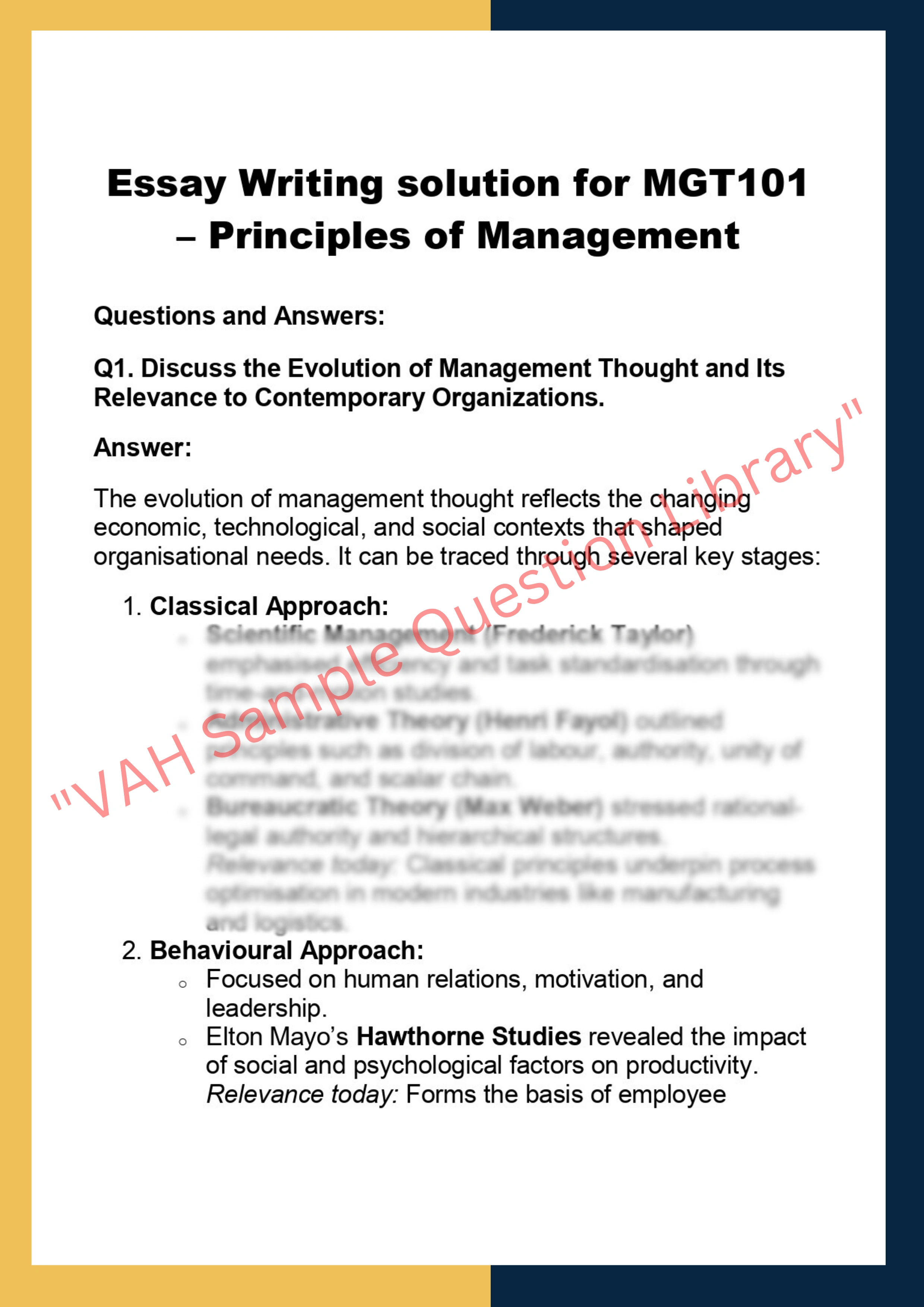 MGT101 – Principles of Management 0