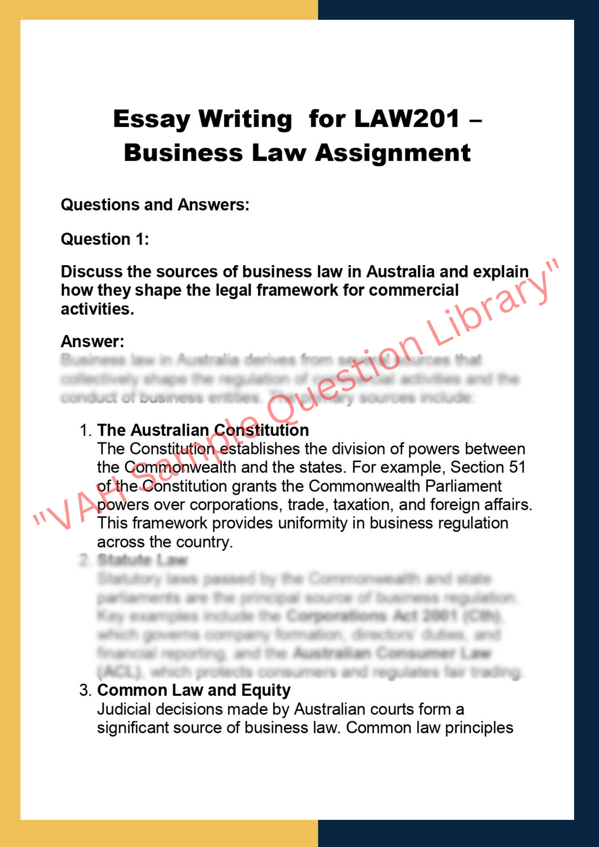 LAW201 – Business Law Assignment 0