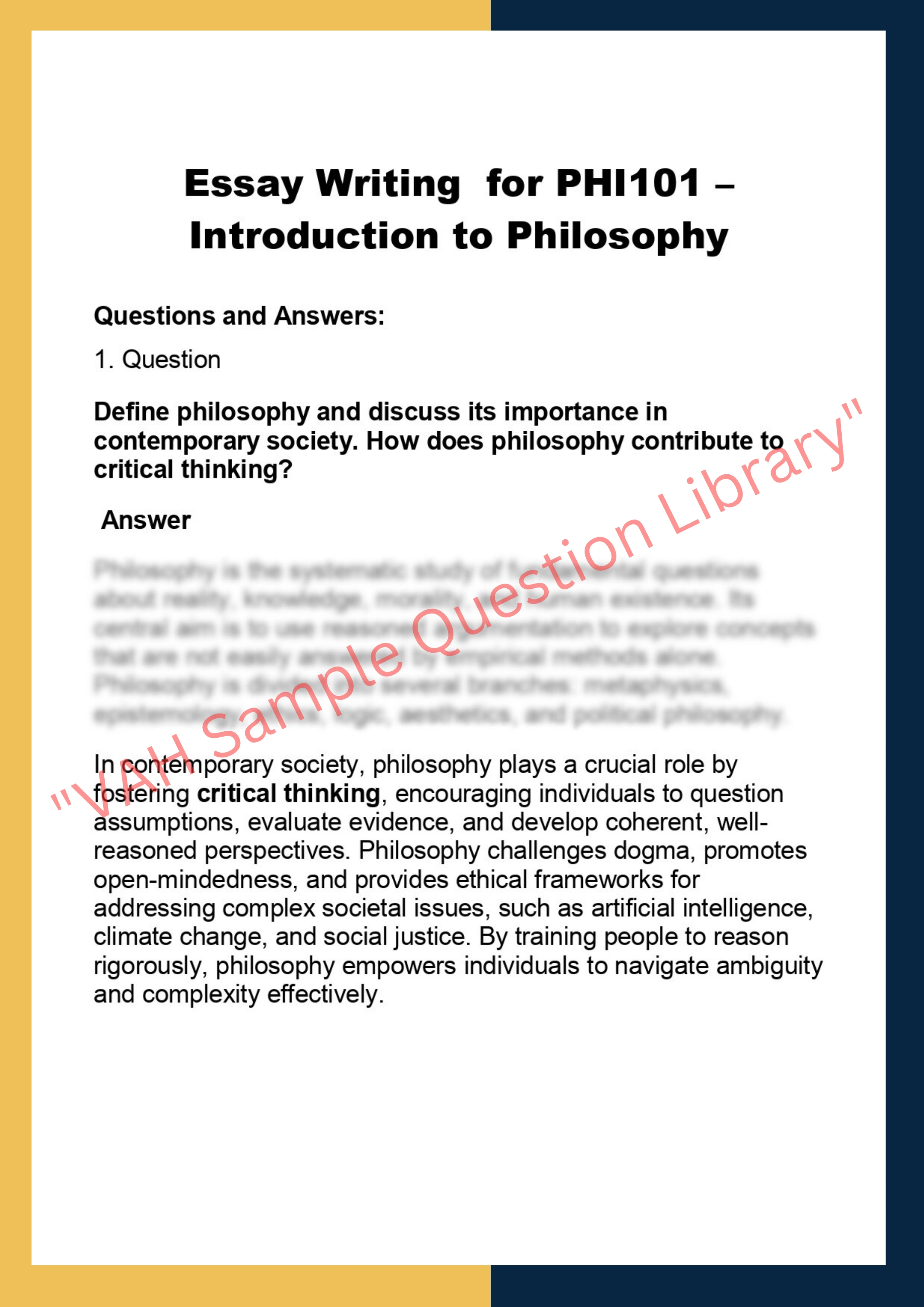 PHI101 – Introduction to Philosophy 0