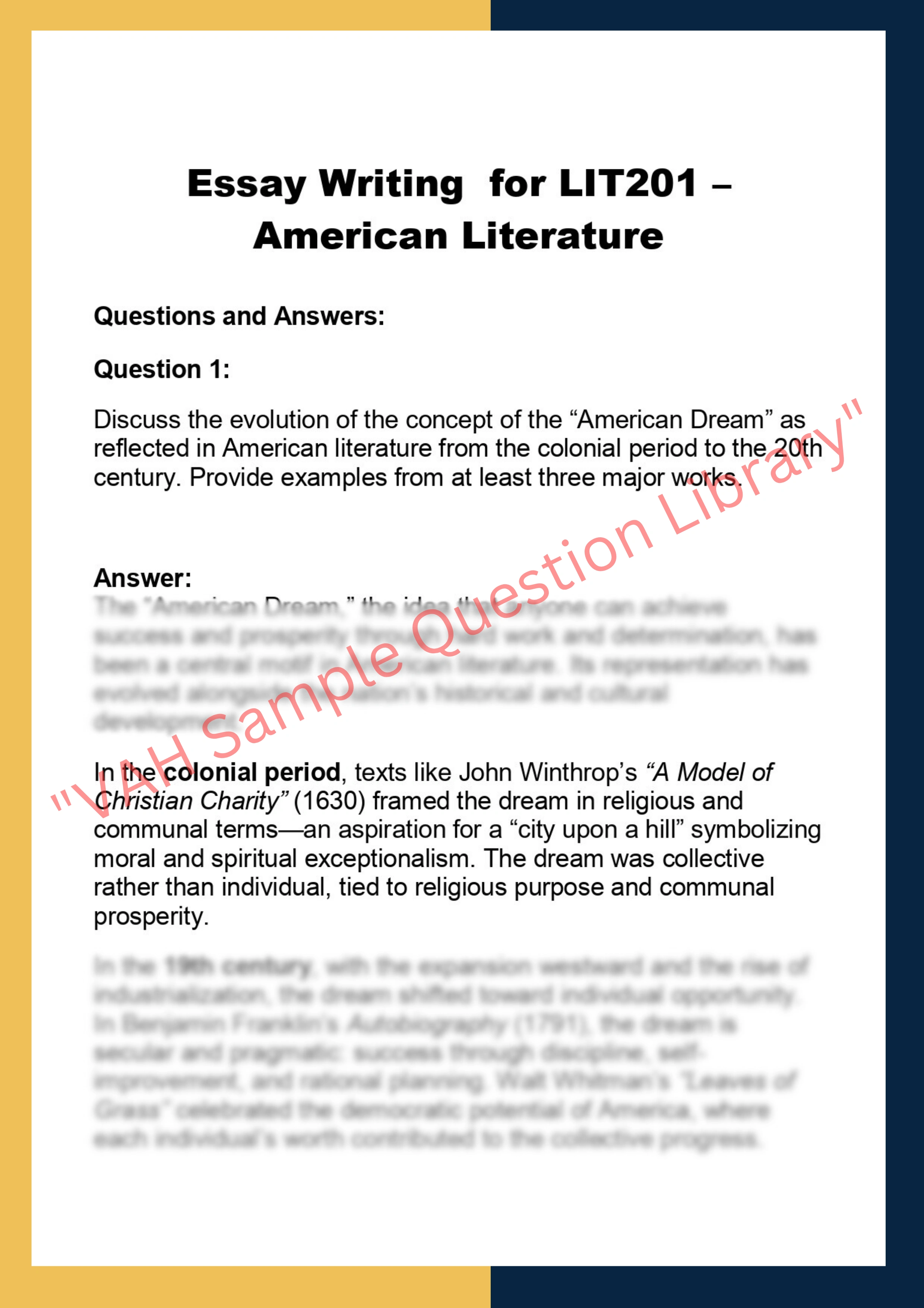 LIT201 – American Literature 0