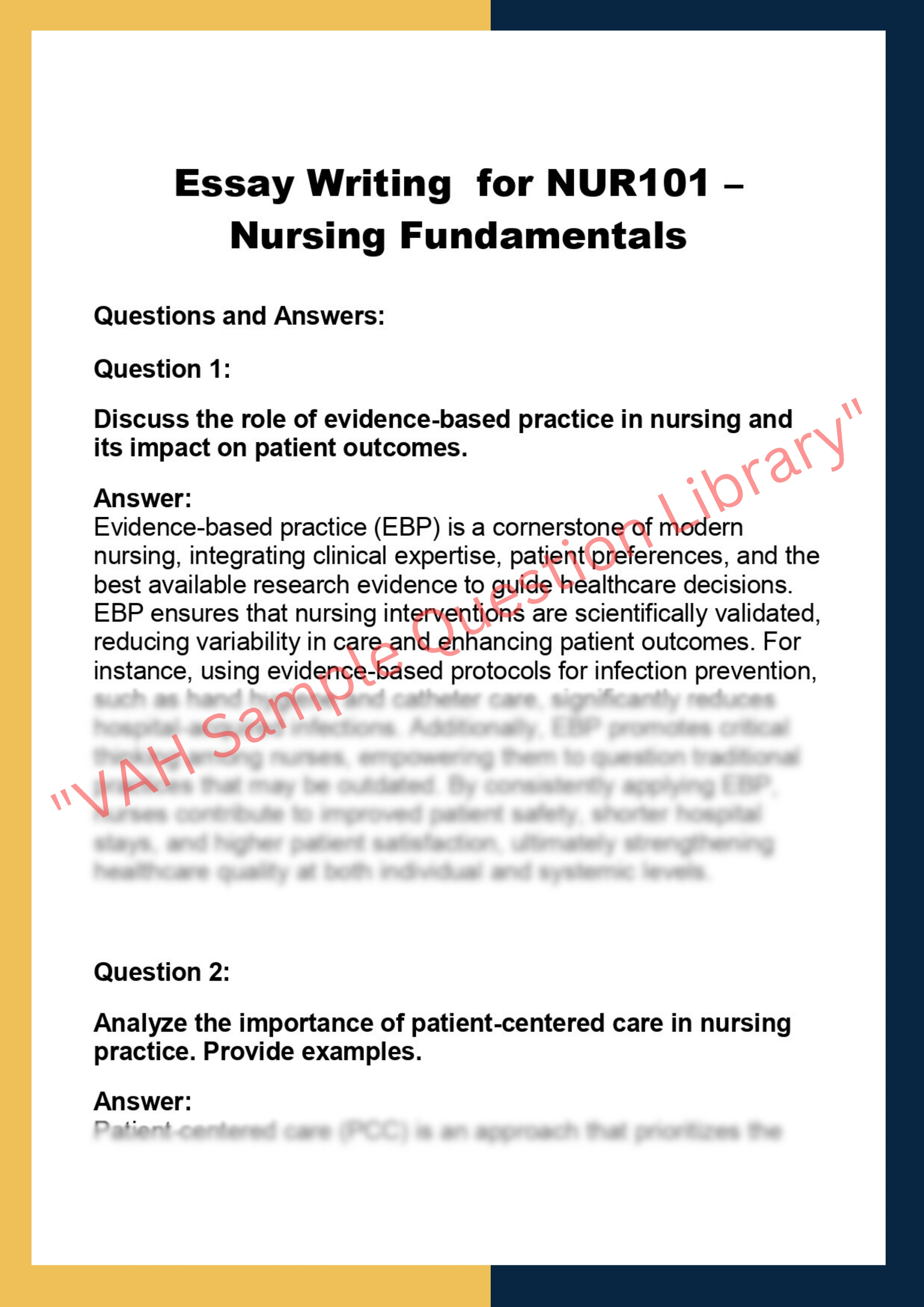 NUR101 – Nursing Fundamentals 0