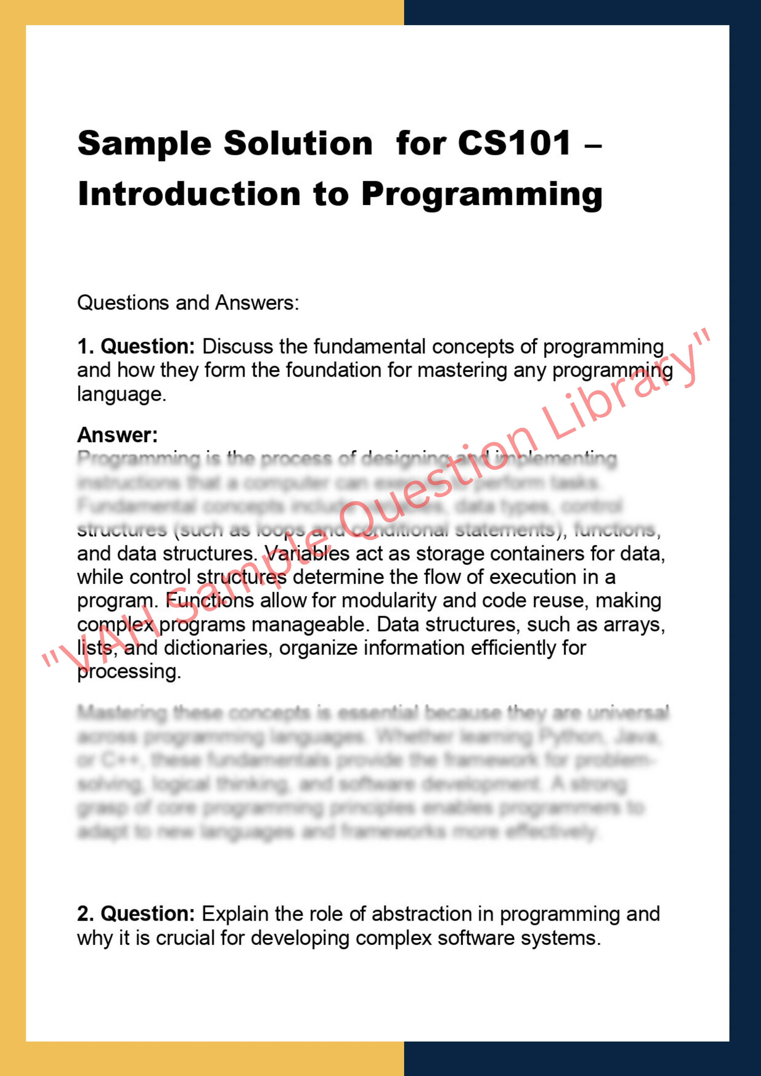 CS101 – Introduction to Programming 0