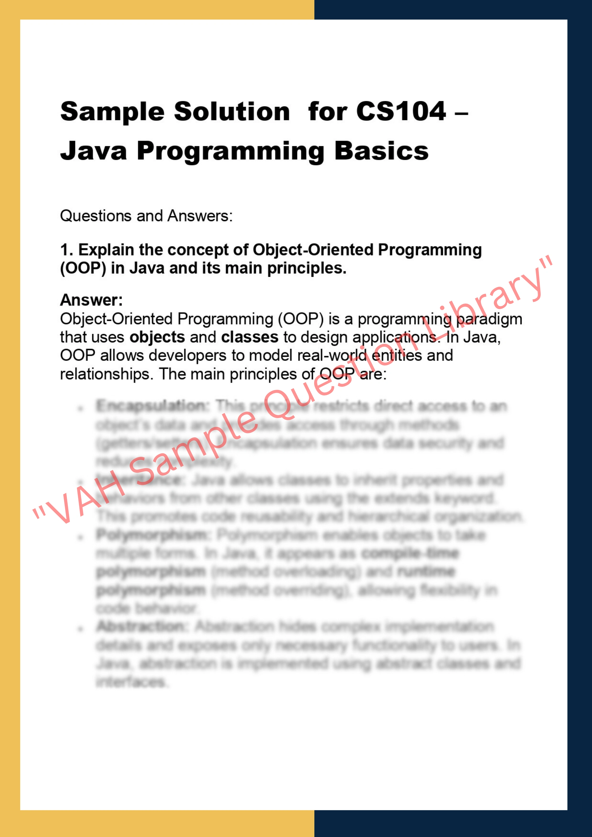 CS104 – Java Programming Basics 0