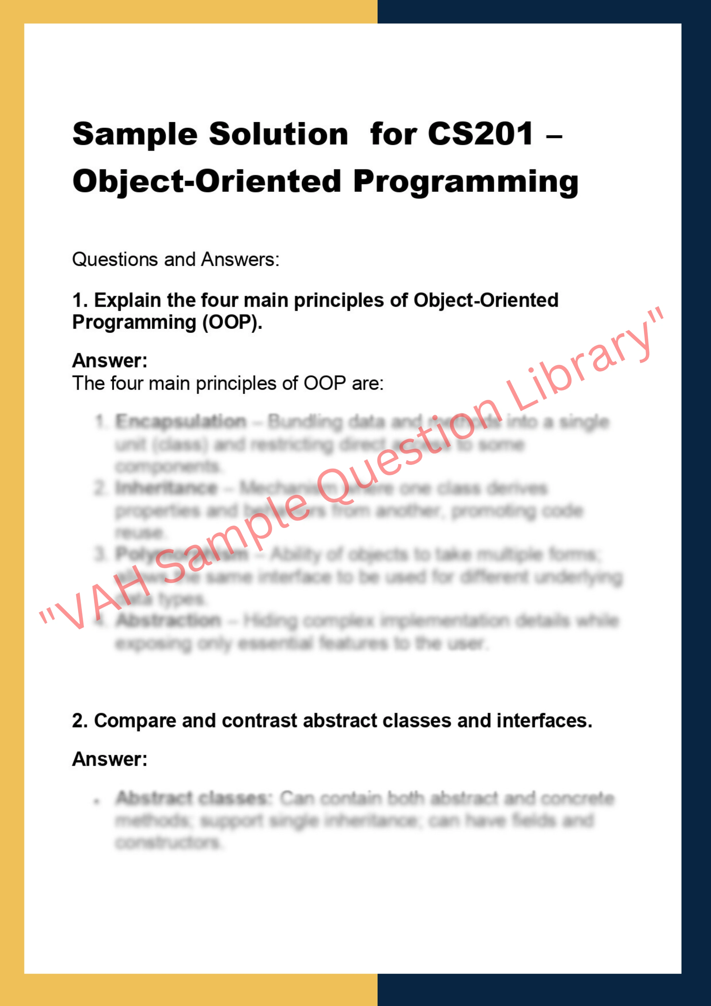 CS201 – Object-Oriented Programming 0