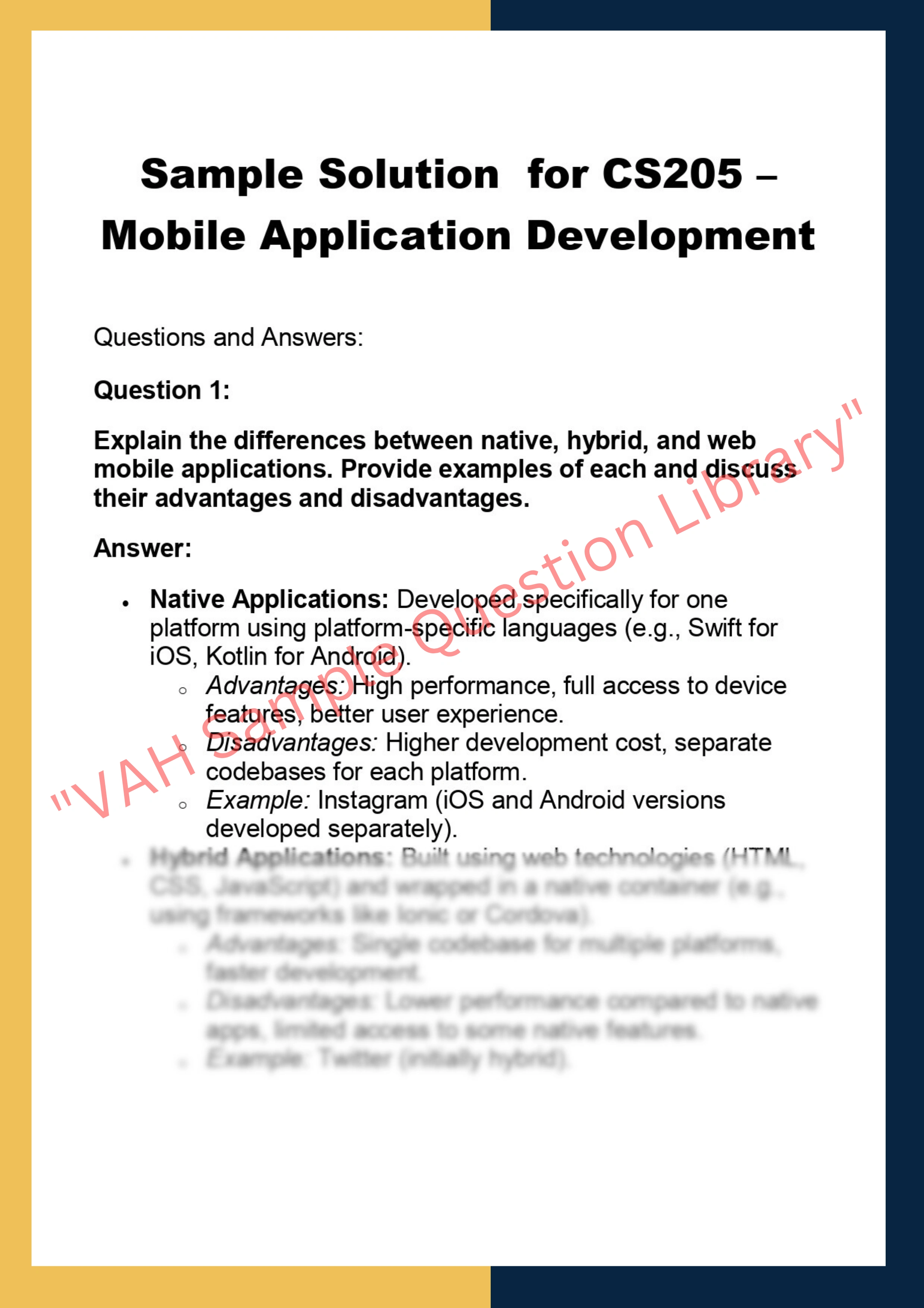 CS205 – Mobile Application Development 0