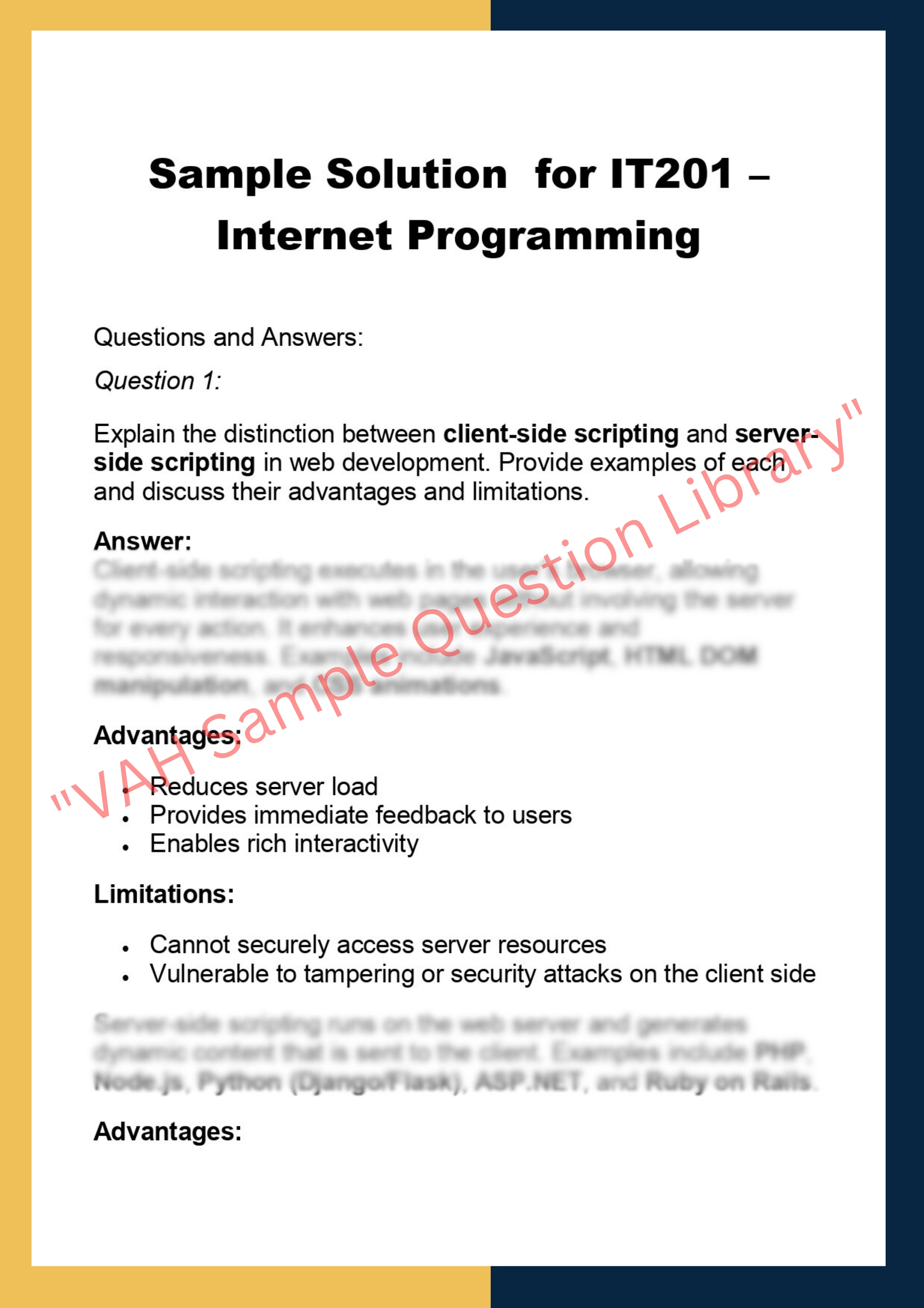 IT201 – Internet Programming 0