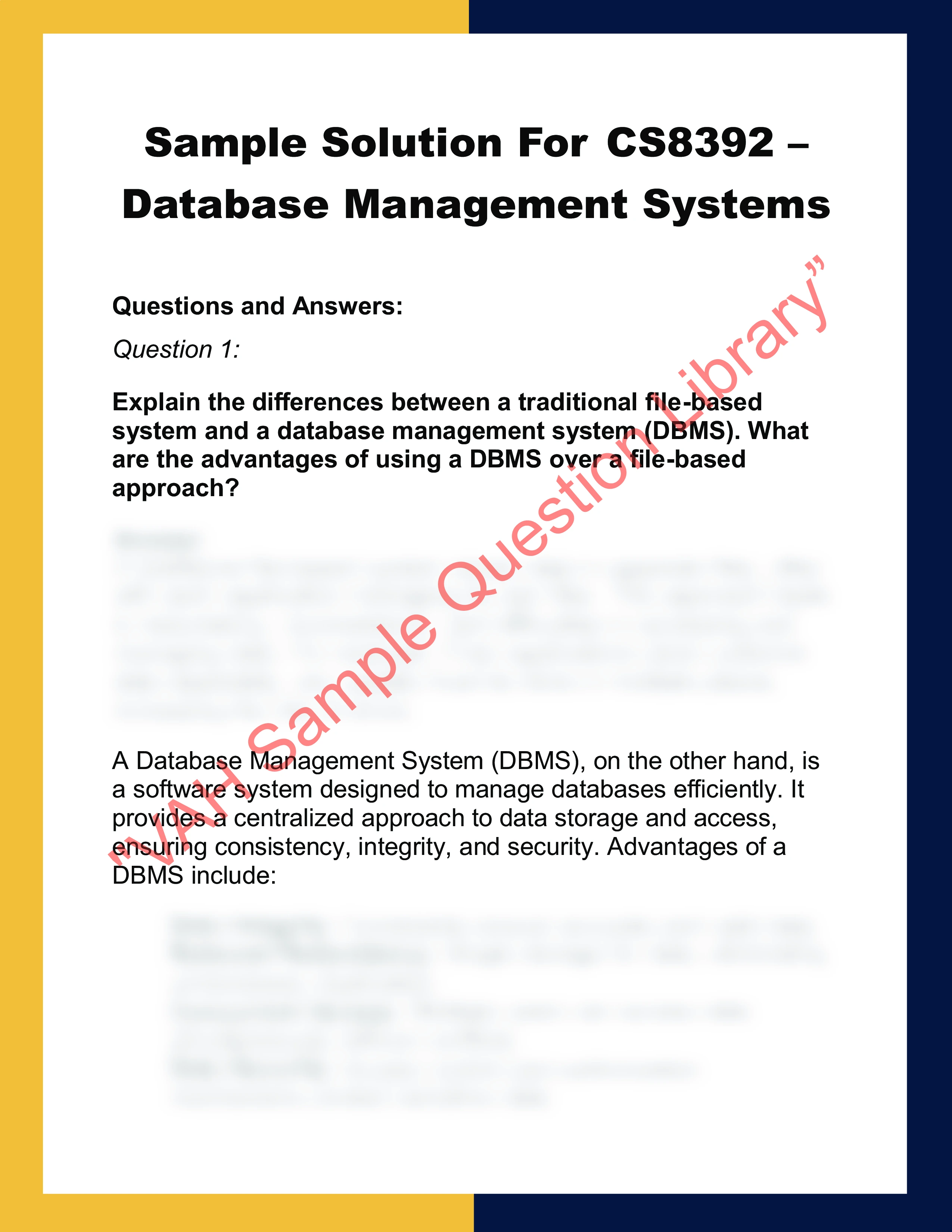 CS8392 – Database Management Systems 0