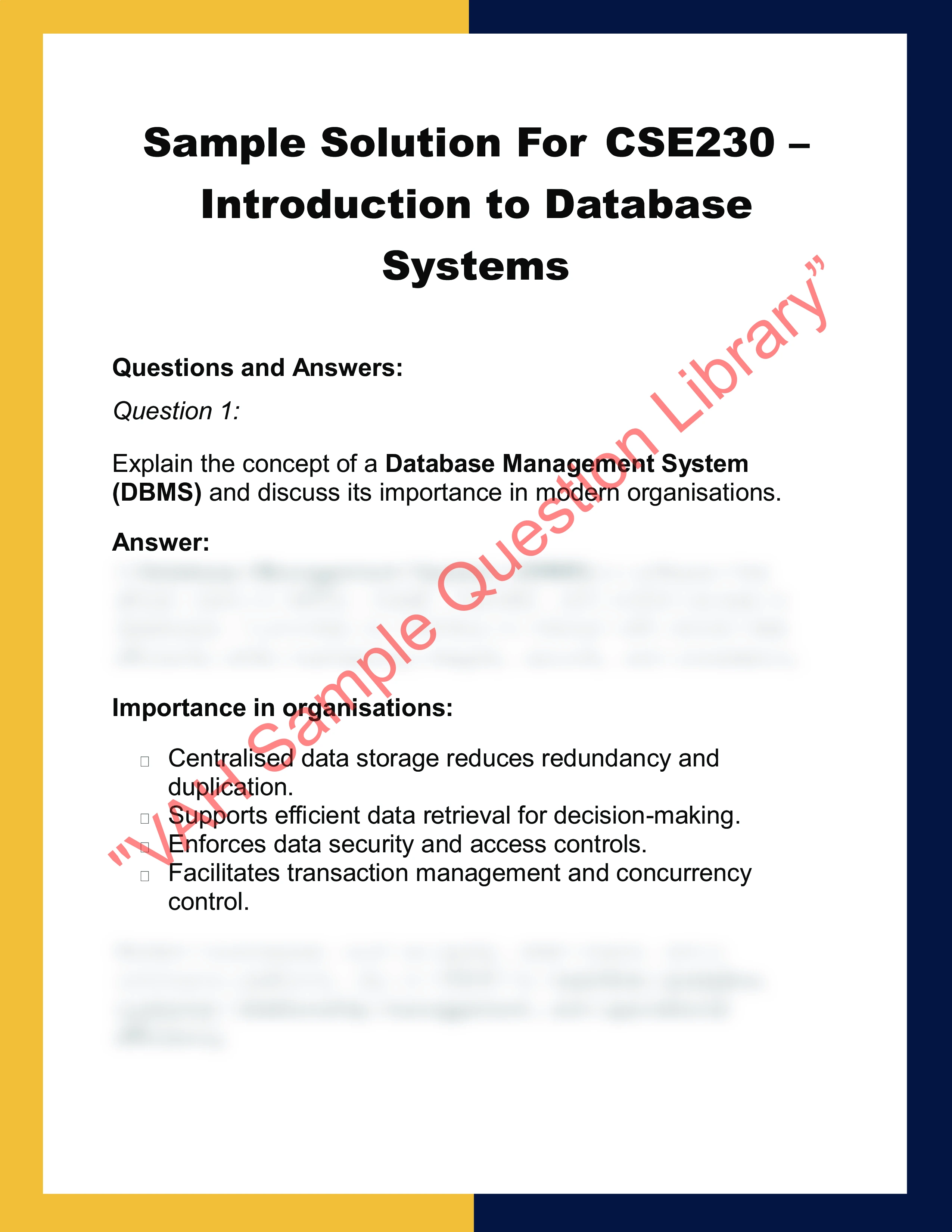 CSE230 – Introduction to Database  Systems 0