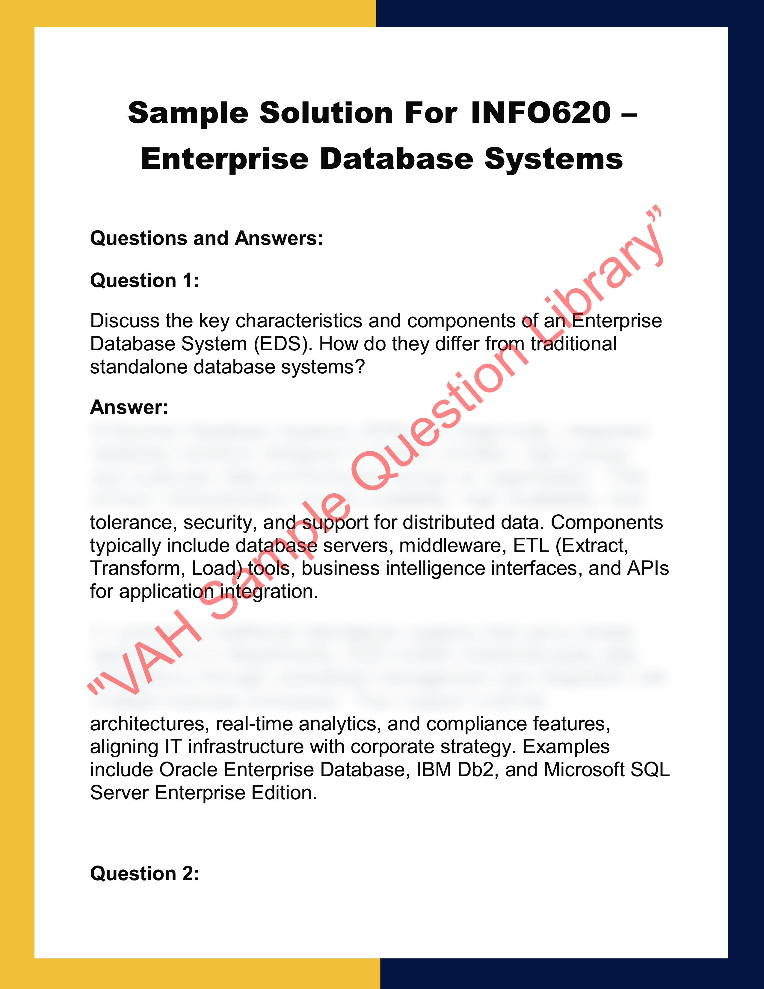 INFO620 – Enterprise Database Systems 0