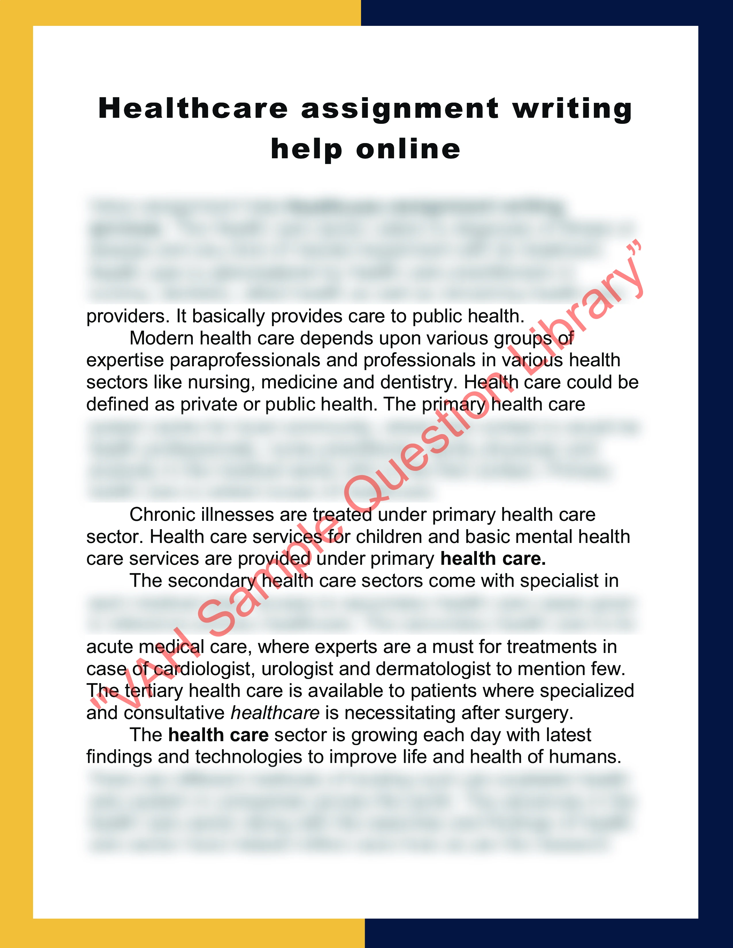 Healthcare assignment writing help online 0