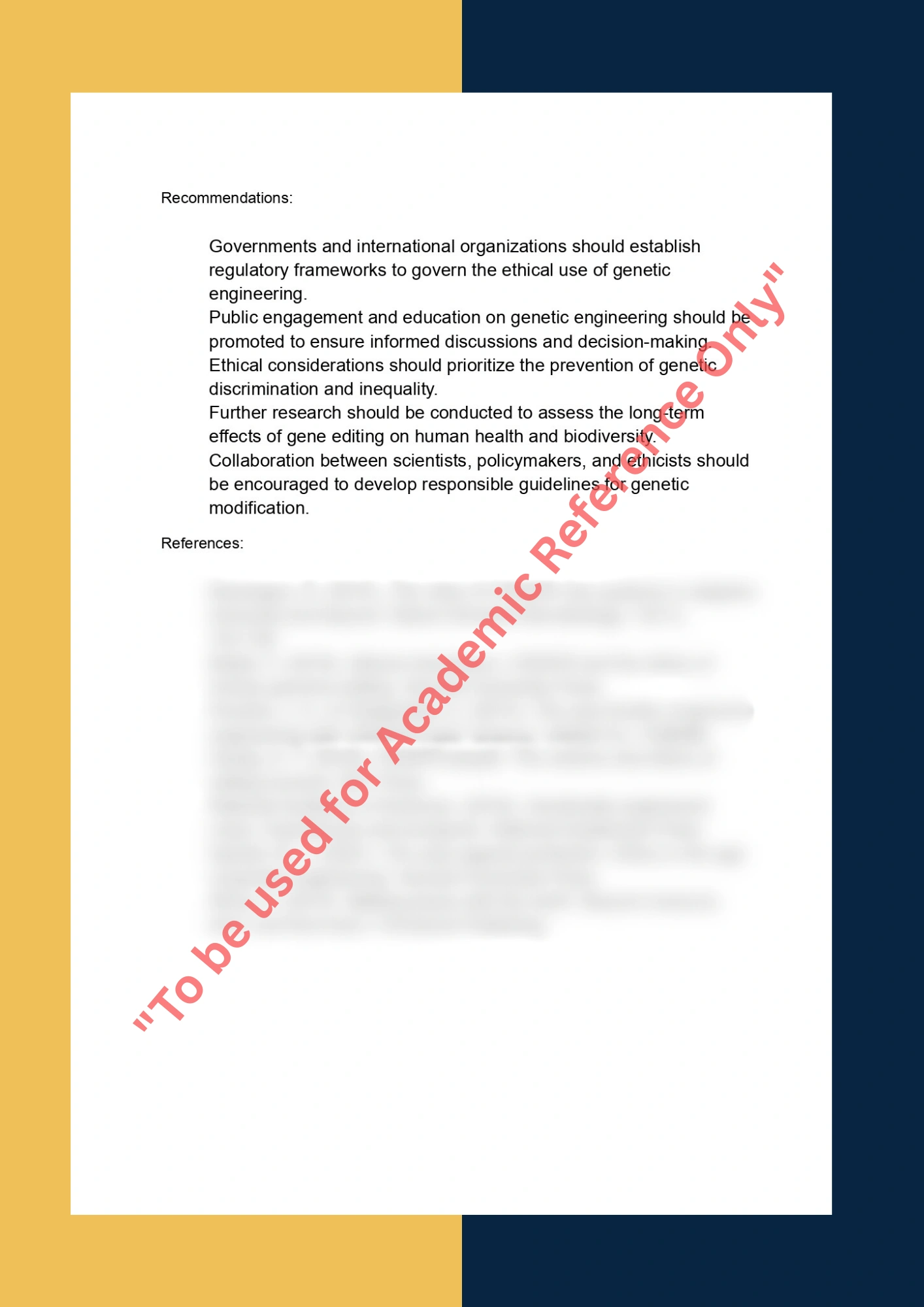 Essay Writing Sample solution on Topics - The Ethical Implications of Genetic Engineering and CRISPR Technology 4