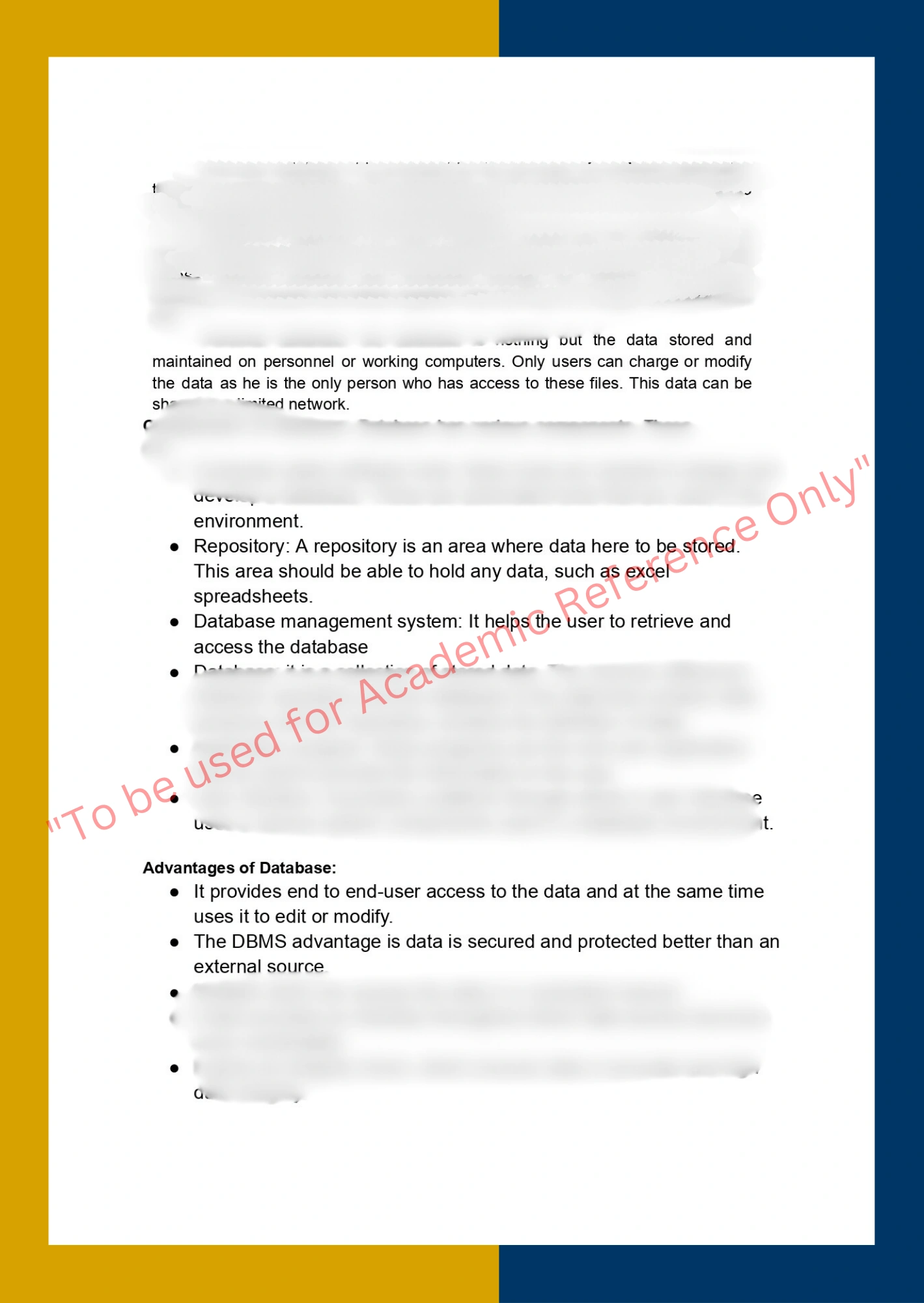 Database  Sample 1