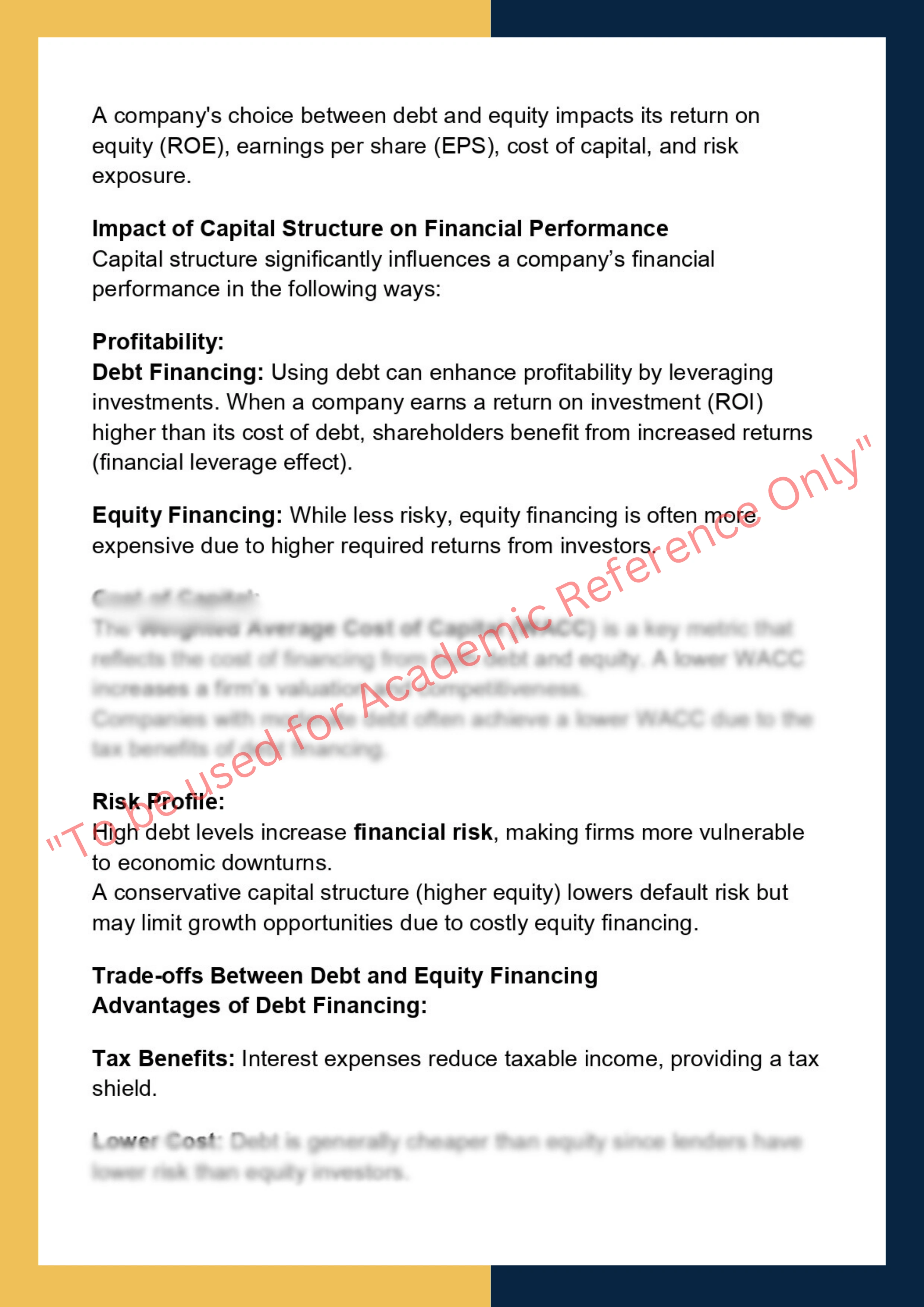 Assignment Sample Of Subject -FINC6001 Corporate finance 1