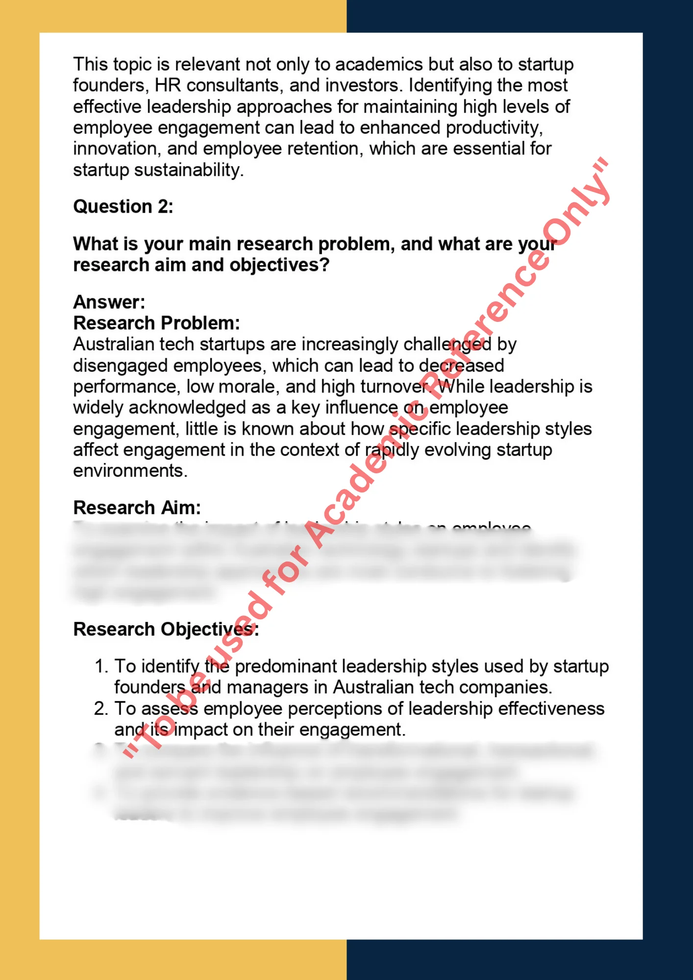 MGMT7100- Management Thesis 1